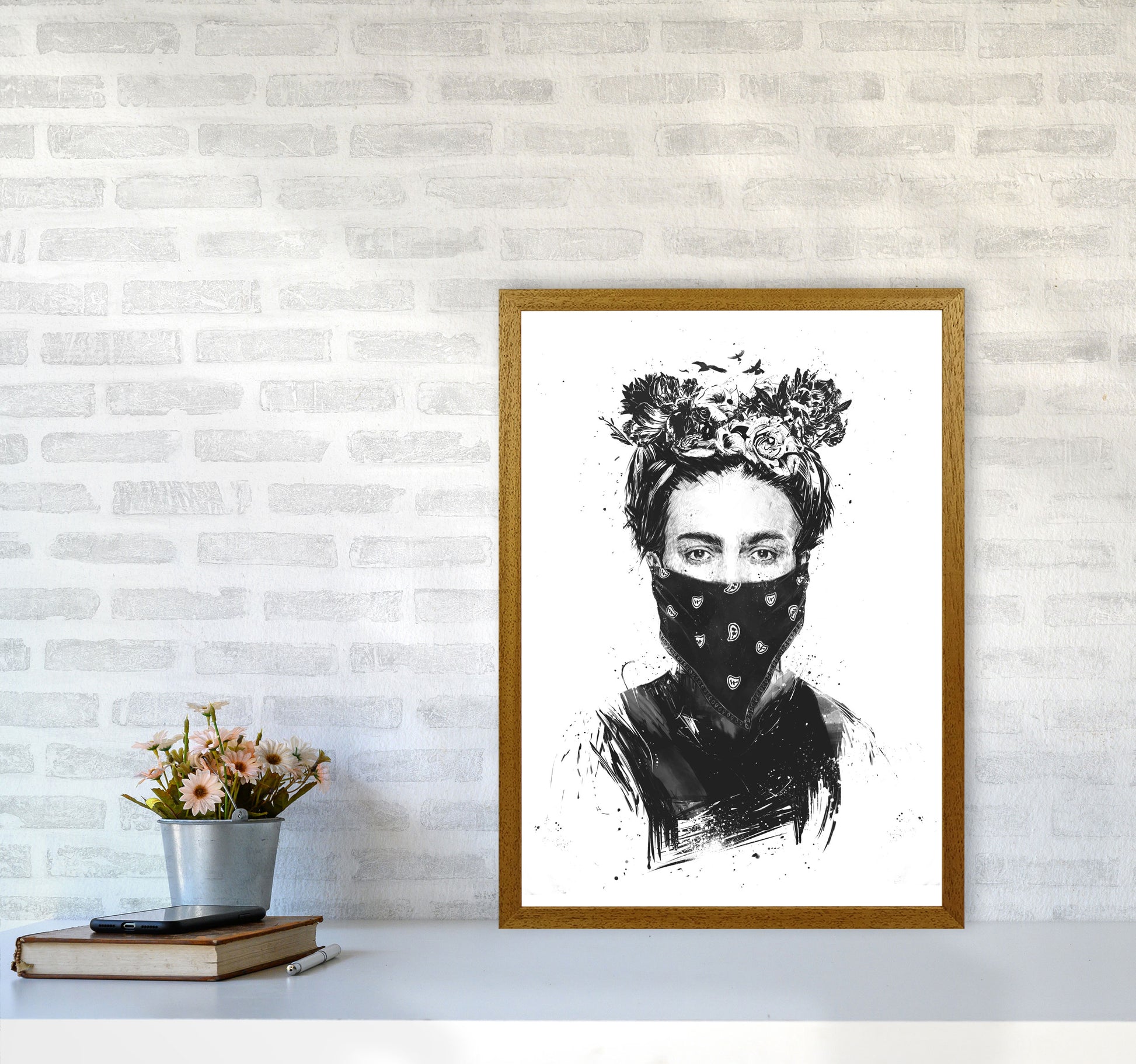 Rebel Girl Art Print by Balaz Solti A2 Print Only