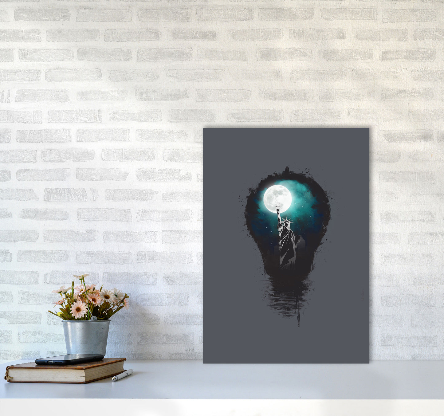 Big City Lights Art Print by Balaz Solti A2 Black Frame