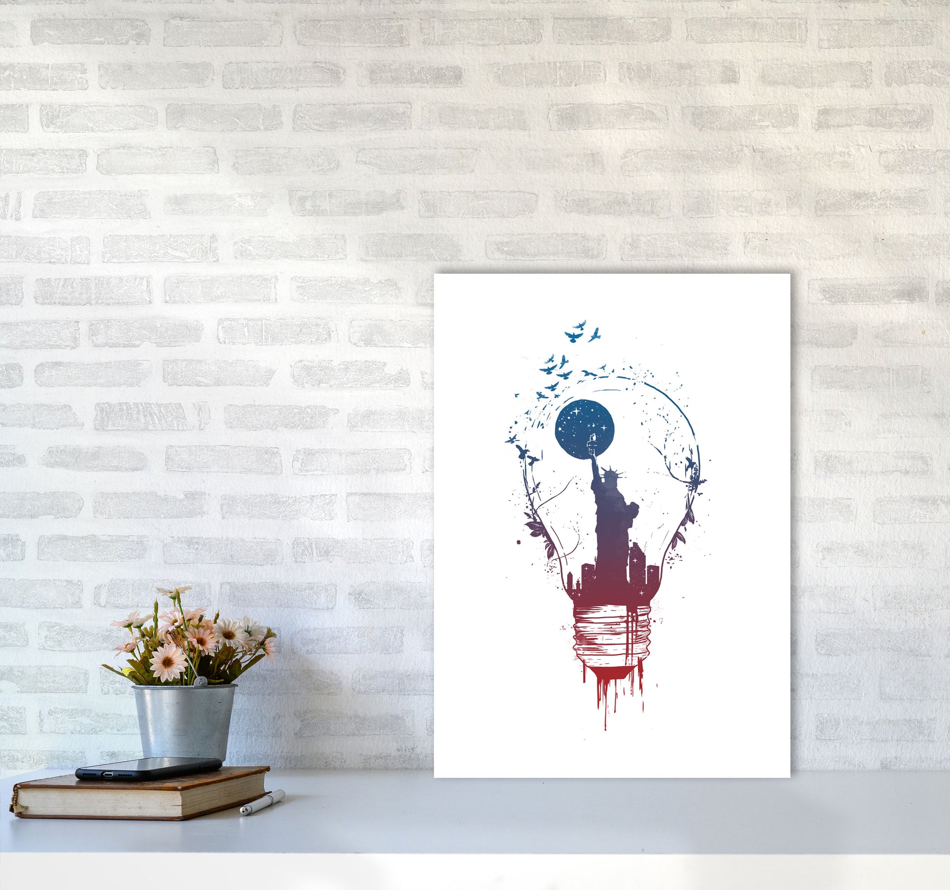 Big City Lights Art Print by Balaz Solti A2 Black Frame