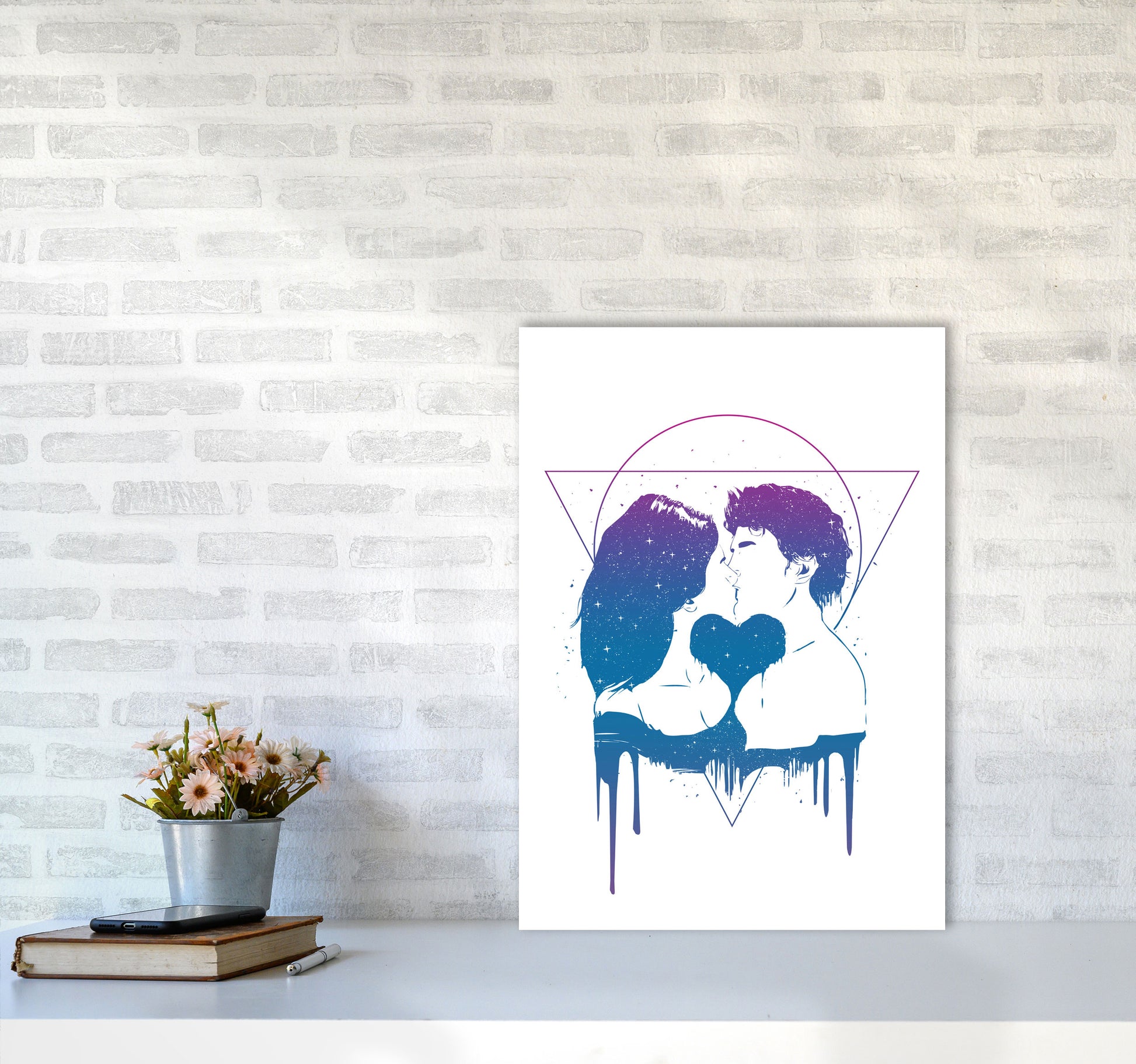 Cosmic Love Art Print by Balaz Solti A2 Black Frame