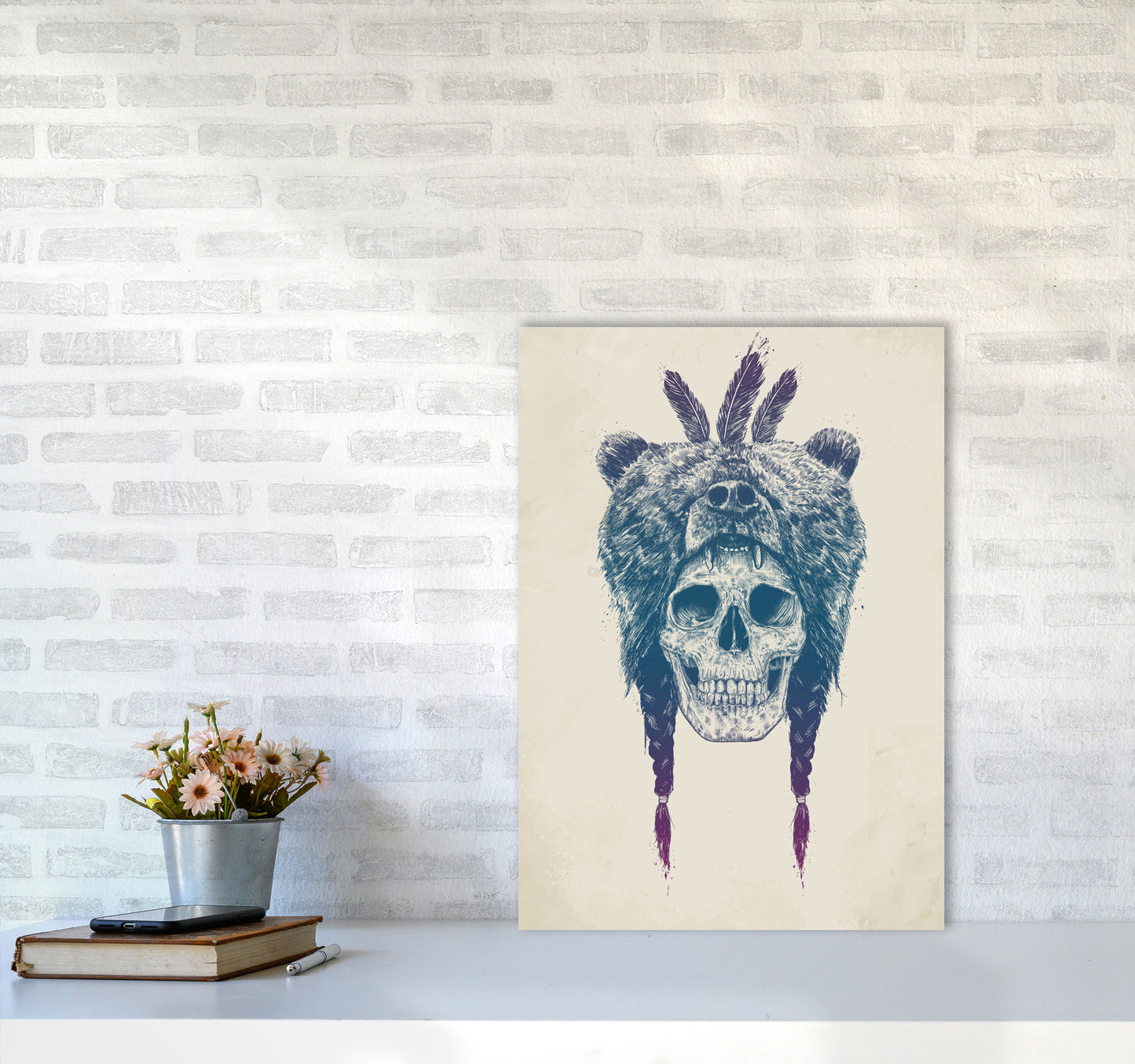 Dead Shaman Gothic Art Print by Balaz Solti A2 Black Frame