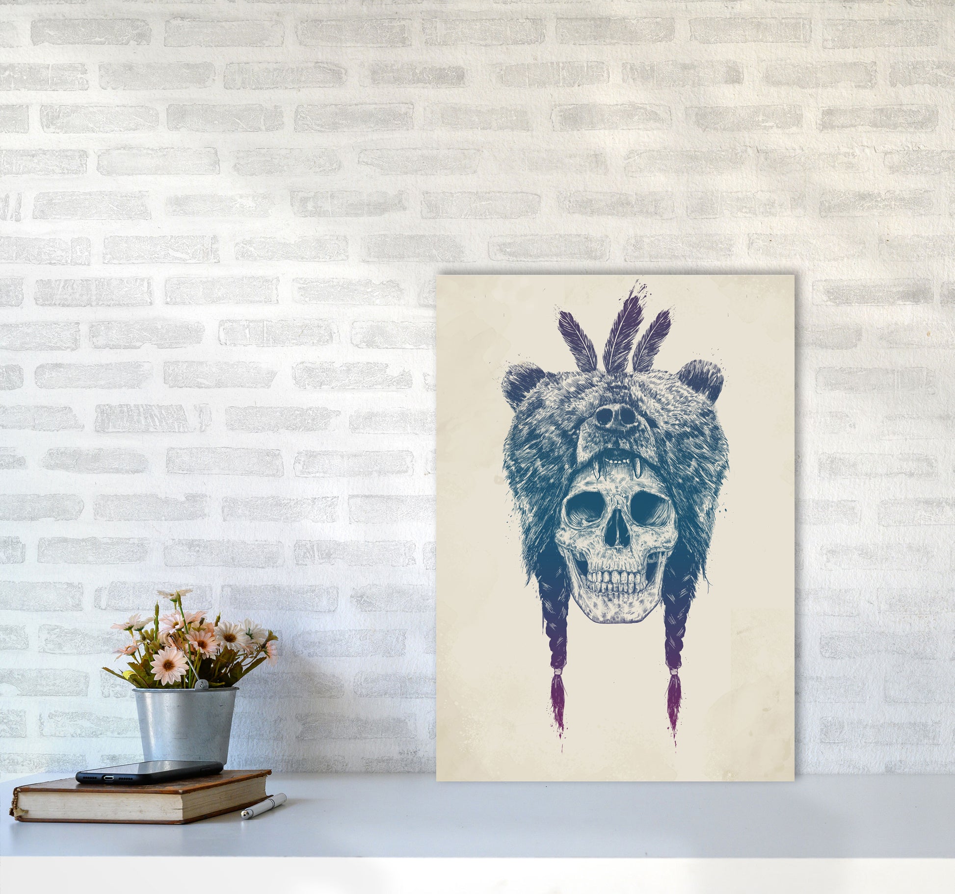 Dead Shaman Gothic Art Print by Balaz Solti A2 Black Frame