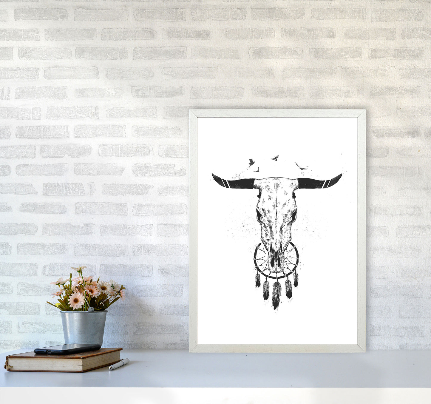Beautiful Dream B&W Animal Art Print by Balaz Solti A2 Oak Frame