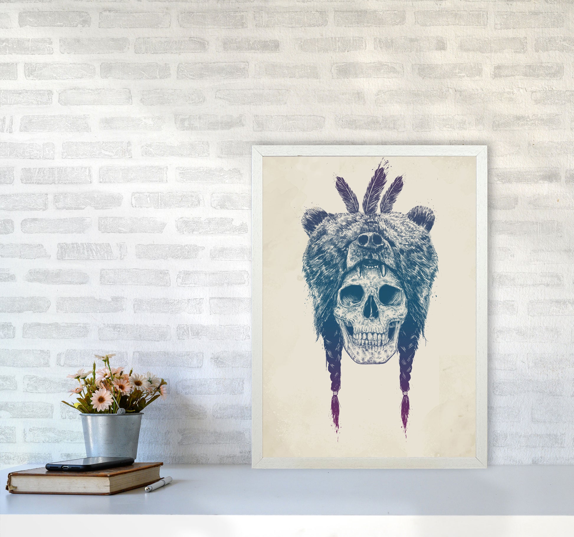 Dead Shaman Gothic Art Print by Balaz Solti A2 Oak Frame