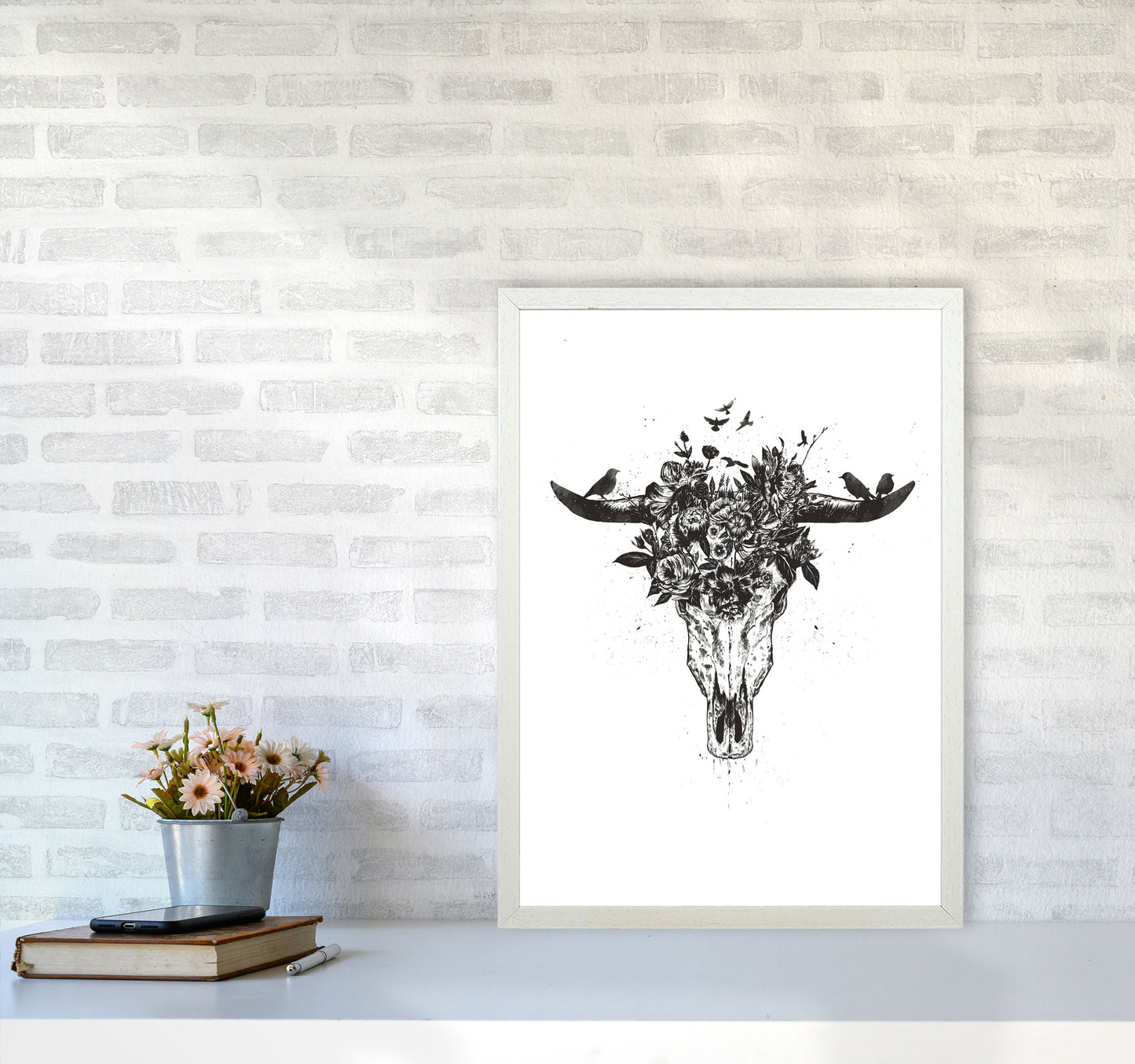 Dead Summer B&W Animal Art Print by Balaz Solti A2 Oak Frame