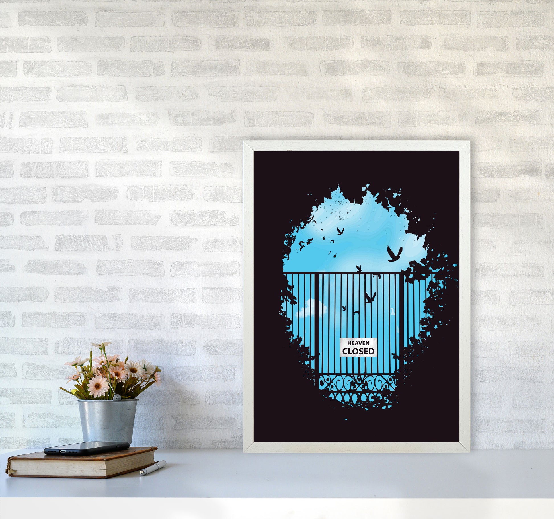 Heavens Door Art Print by Balaz Solti A2 Oak Frame