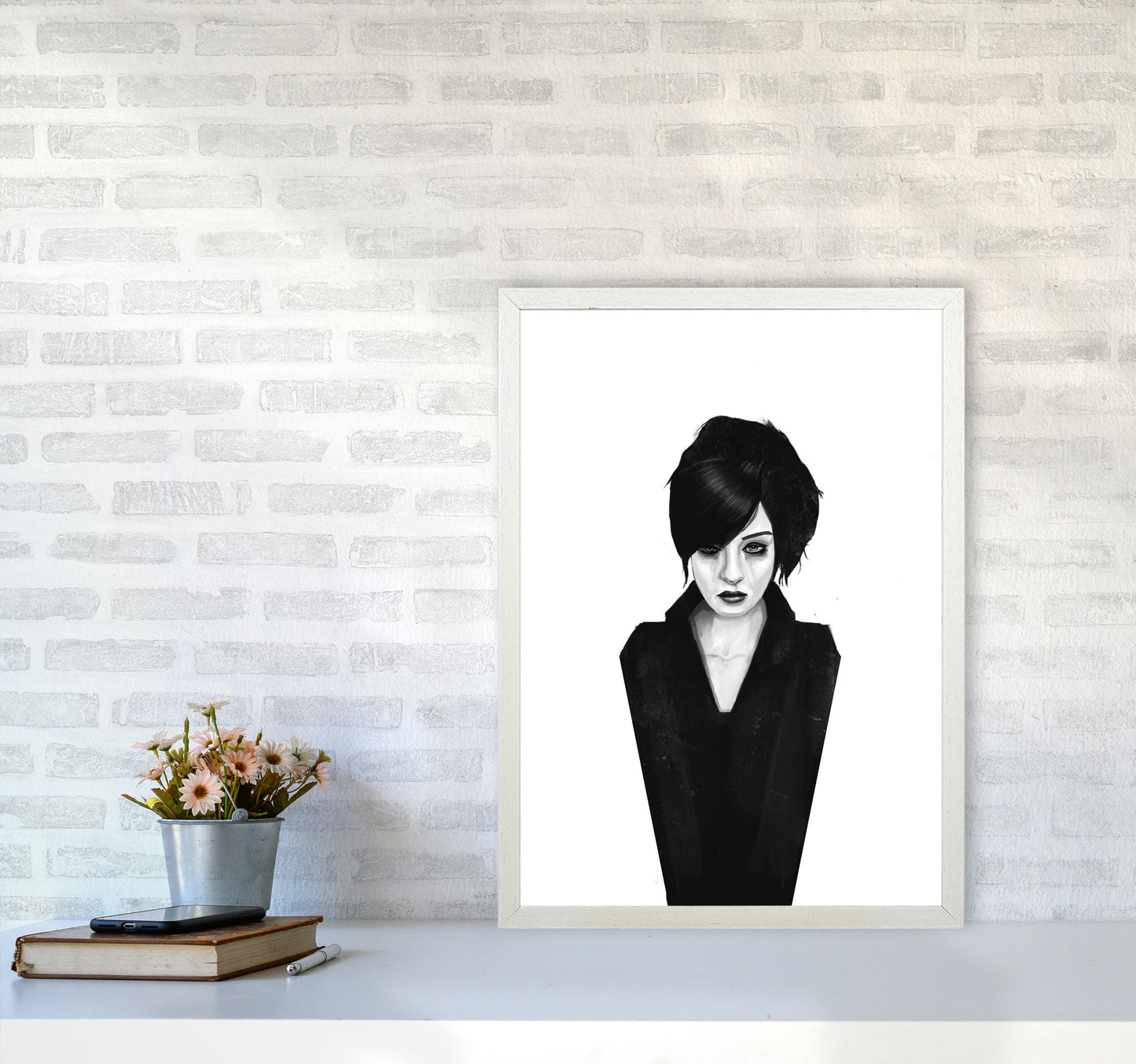 The Widow Art Print by Balaz Solti A2 Oak Frame