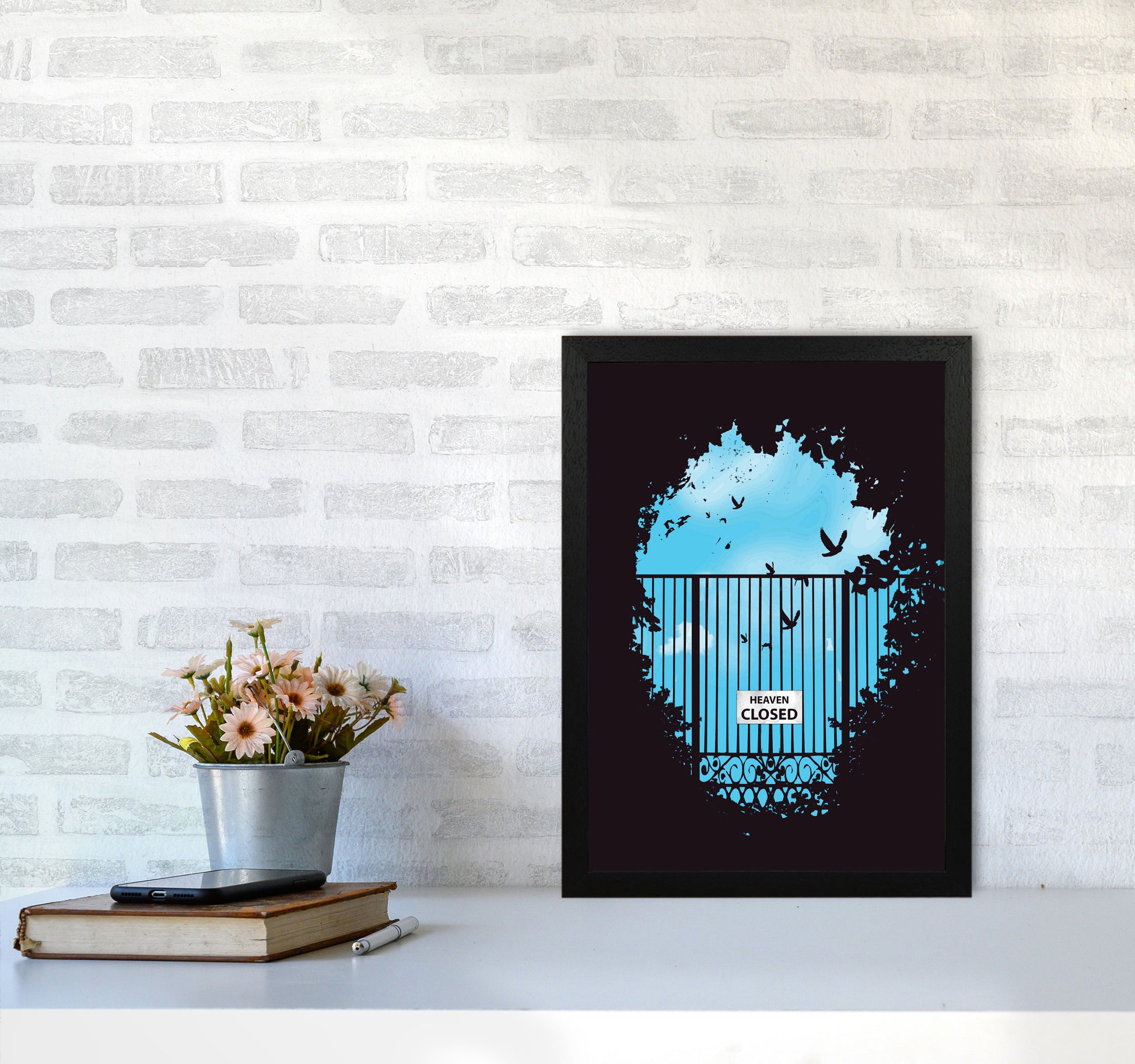 Heavens Door Art Print by Balaz Solti A3 White Frame