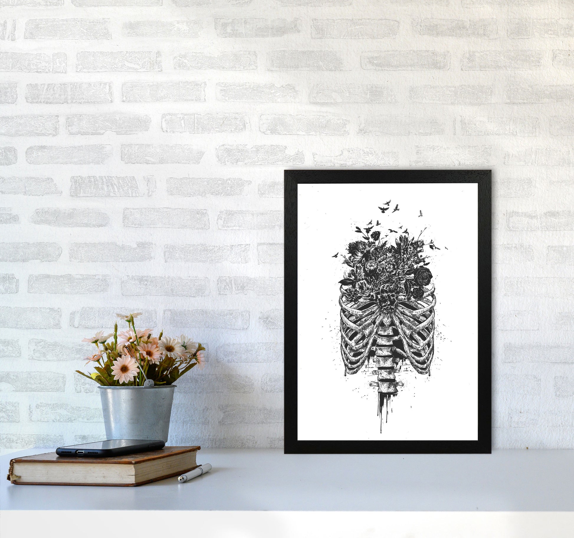 New Life Gothic Art Print by Balaz Solti A3 White Frame