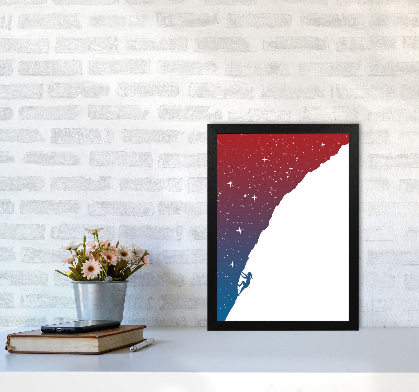 Night Climber Colour Art Print by Balaz Solti A3 White Frame