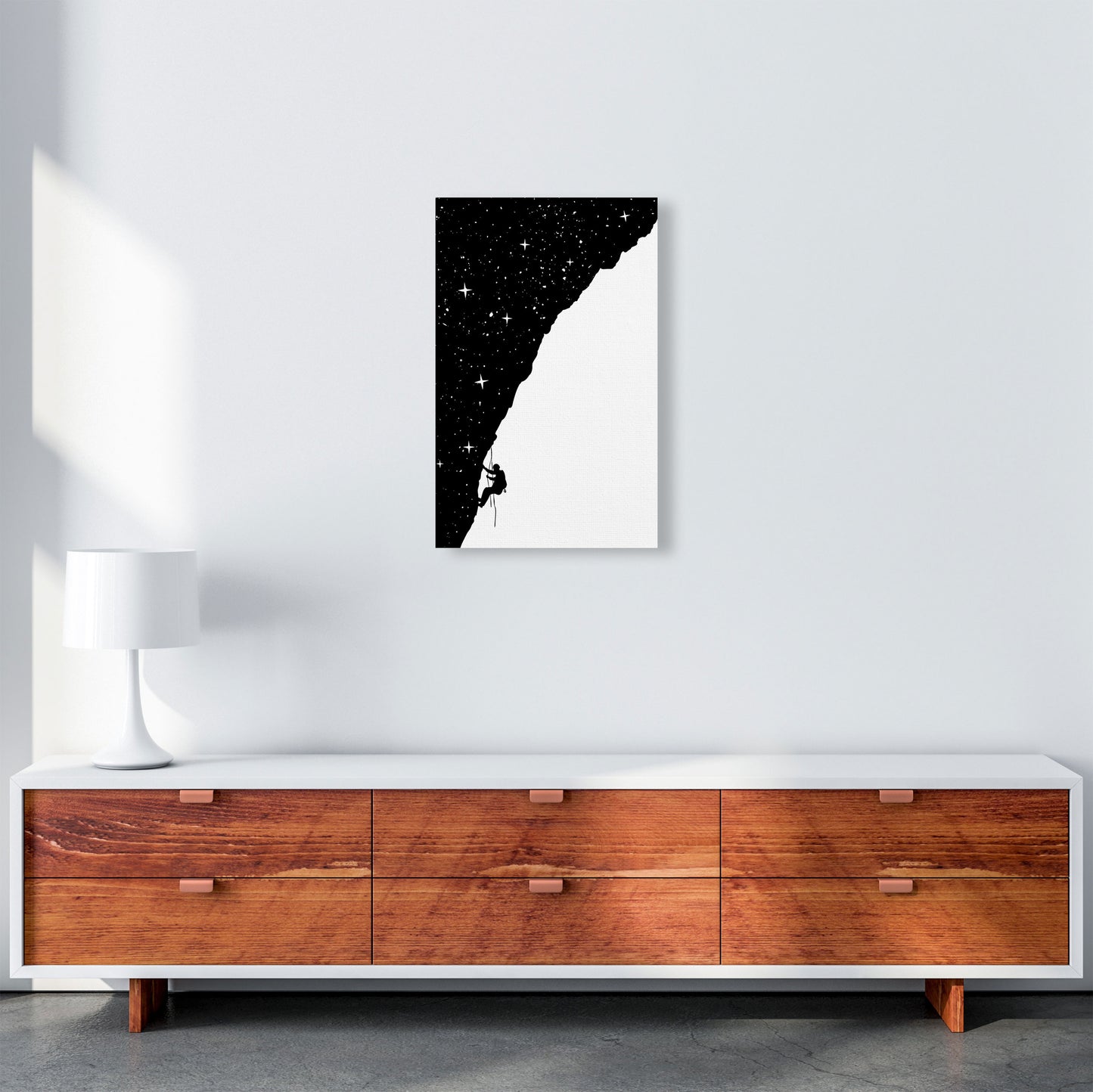 Night Climber B&W Art Print by Balaz Solti A3 Canvas