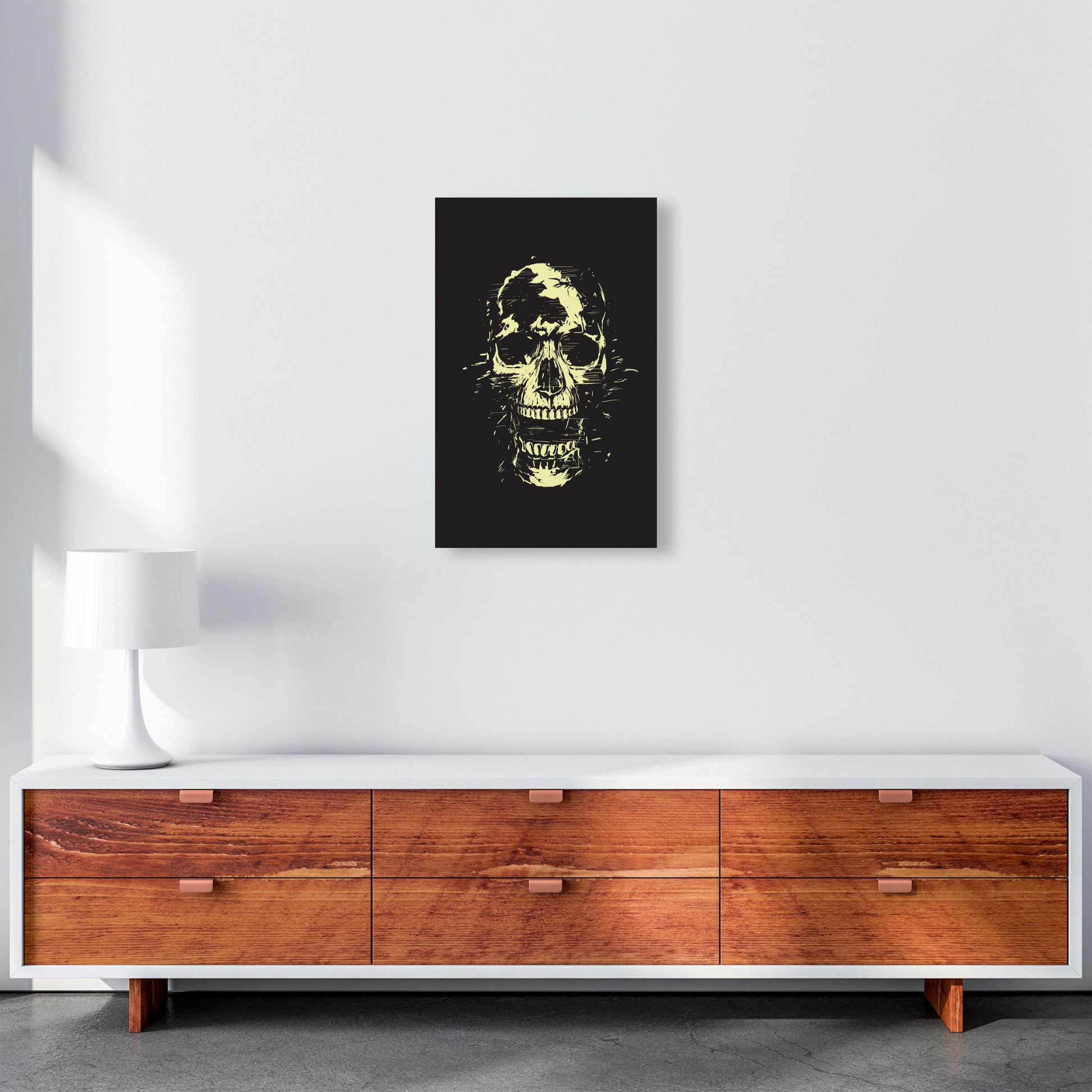 Scream Skull Black Art Print by Balaz Solti A3 Canvas