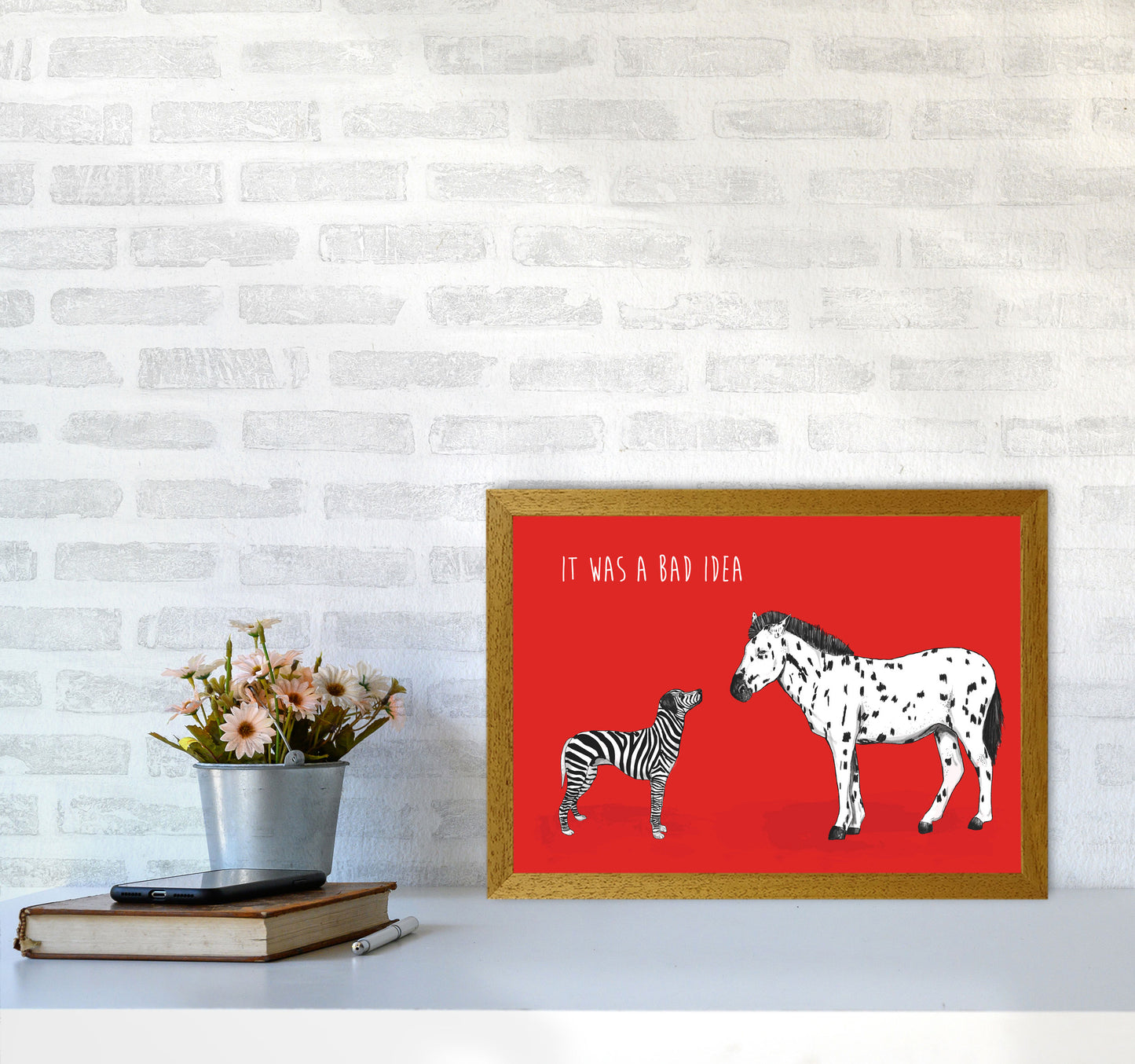 It Was A Bad Idea Humorous Animals Animal Art Print by Balaz Solti A3 Print Only