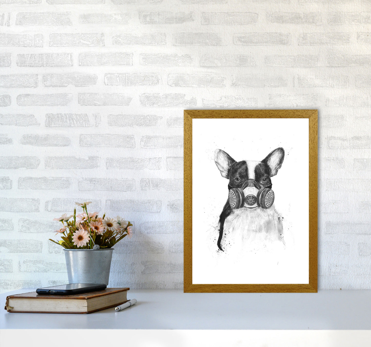 Big City Life Bulldog Animal Art Print by Balaz Solti A3 Print Only