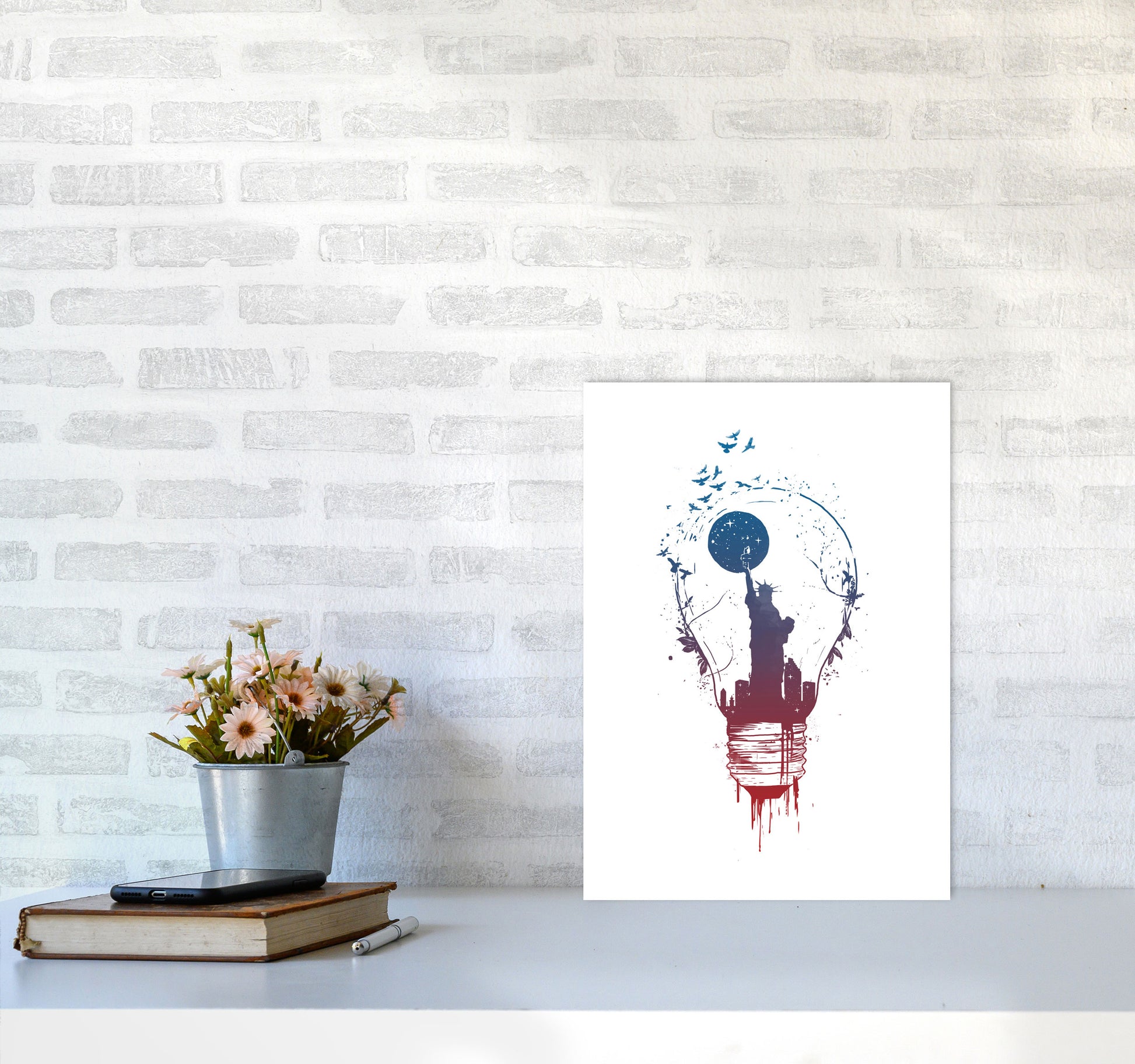 Big City Lights Art Print by Balaz Solti A3 Black Frame