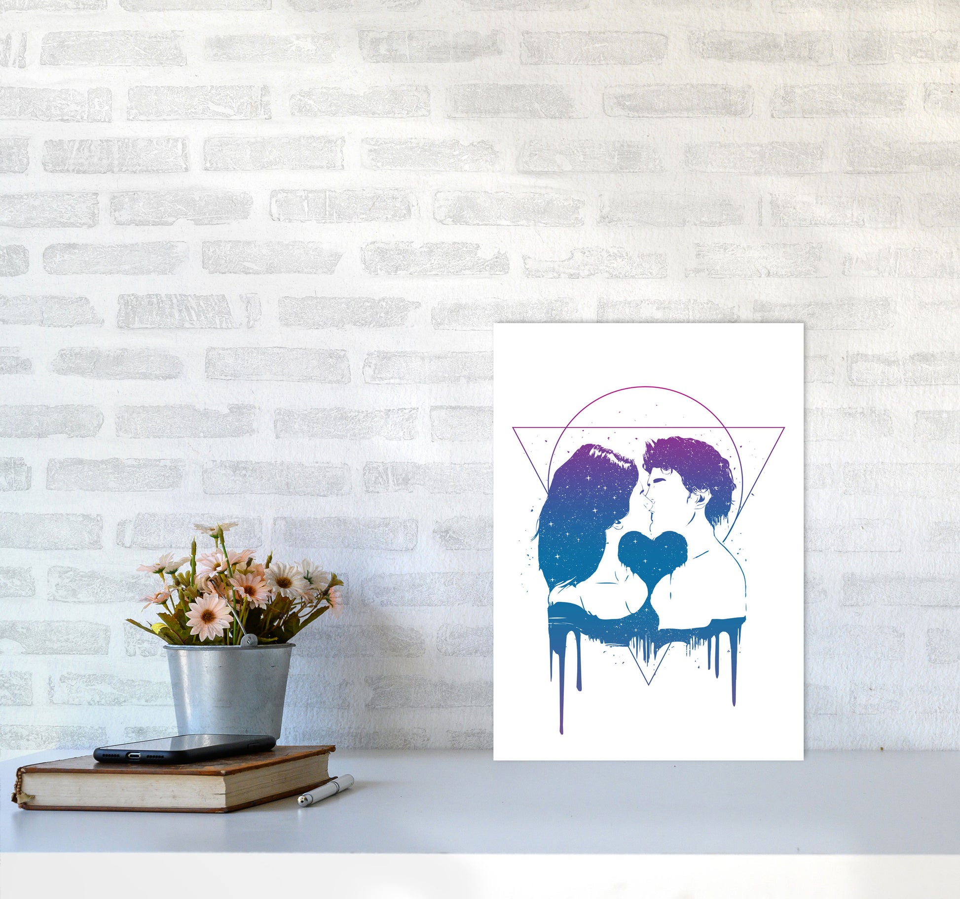 Cosmic Love Art Print by Balaz Solti A3 Black Frame