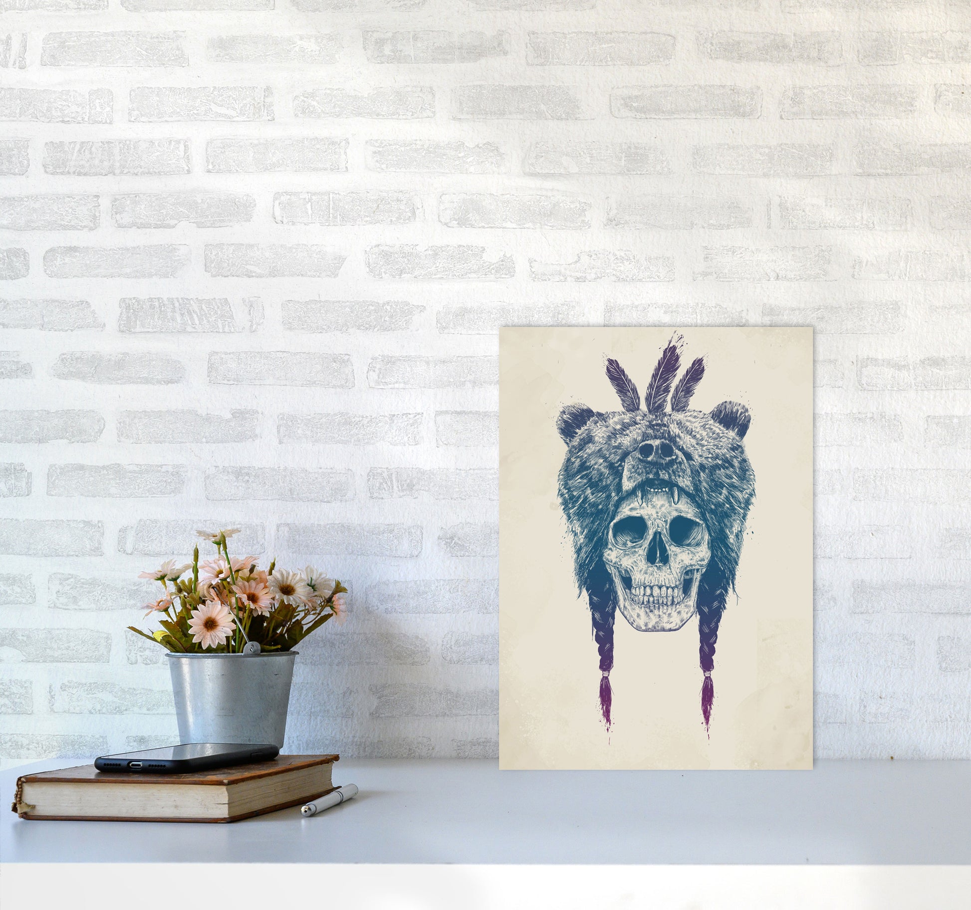 Dead Shaman Gothic Art Print by Balaz Solti A3 Black Frame