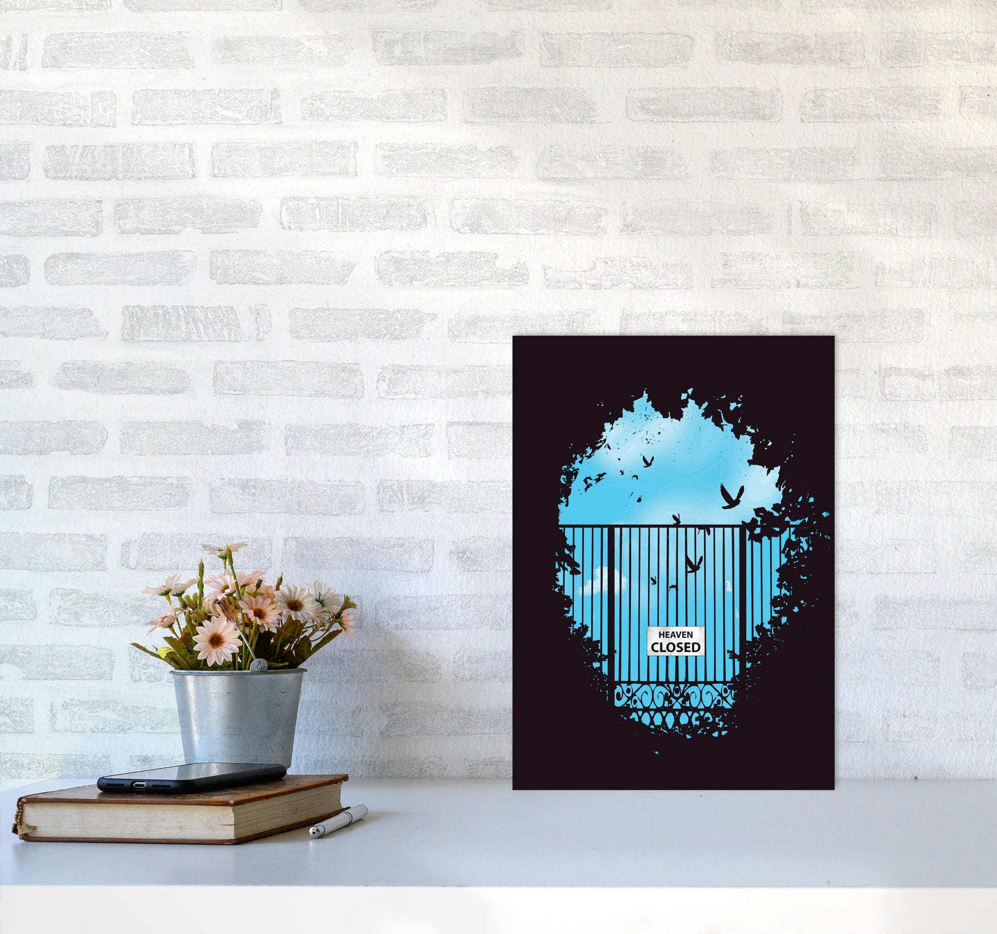 Heavens Door Art Print by Balaz Solti A3 Black Frame