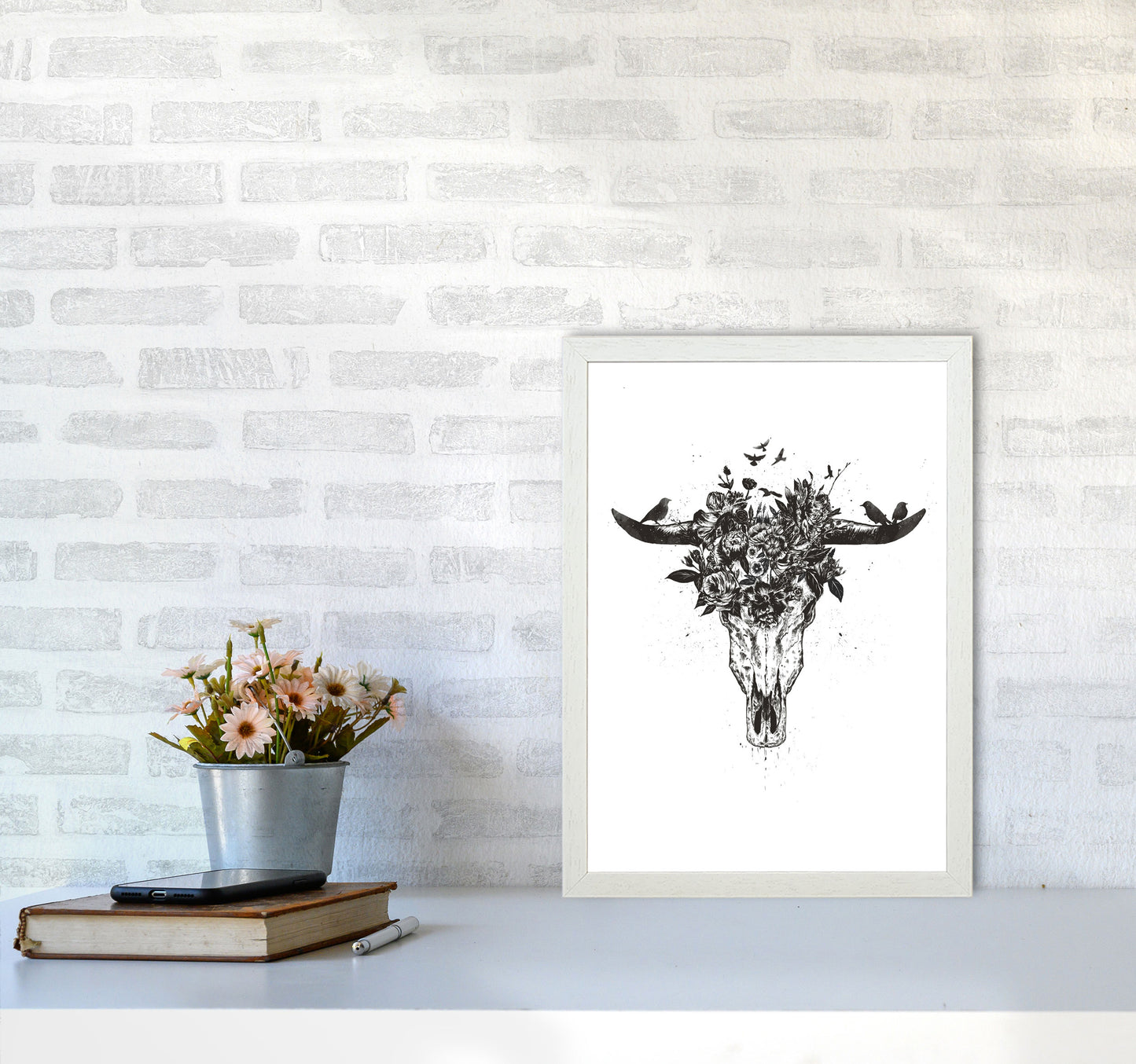 Dead Summer B&W Animal Art Print by Balaz Solti A3 Oak Frame