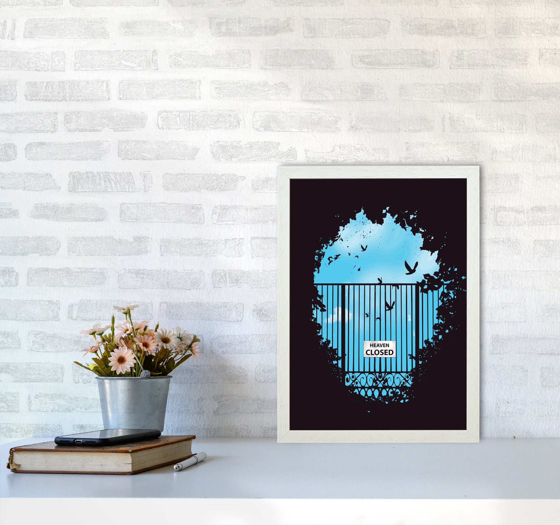 Heavens Door Art Print by Balaz Solti A3 Oak Frame