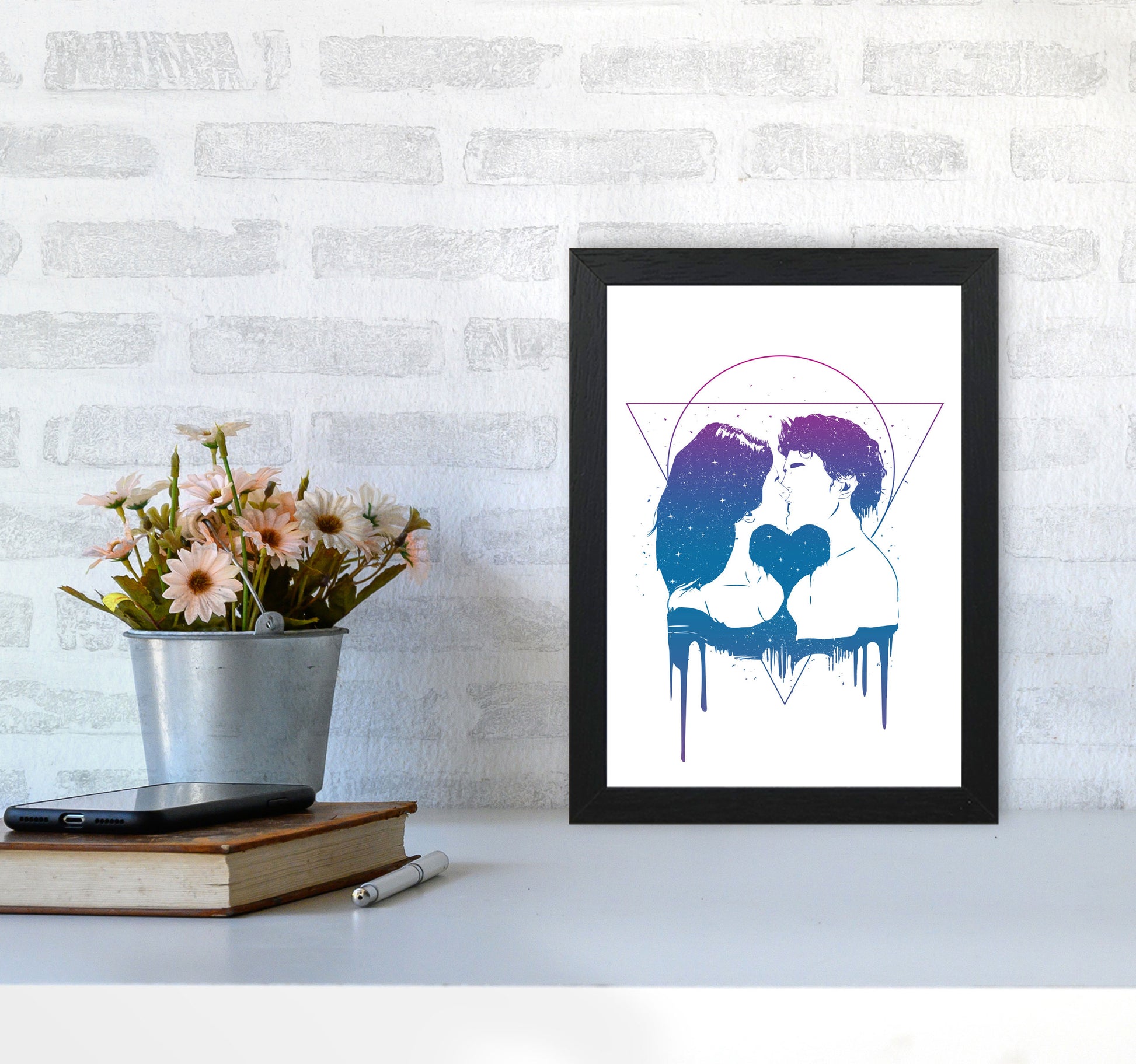 Cosmic Love Art Print by Balaz Solti A4 White Frame