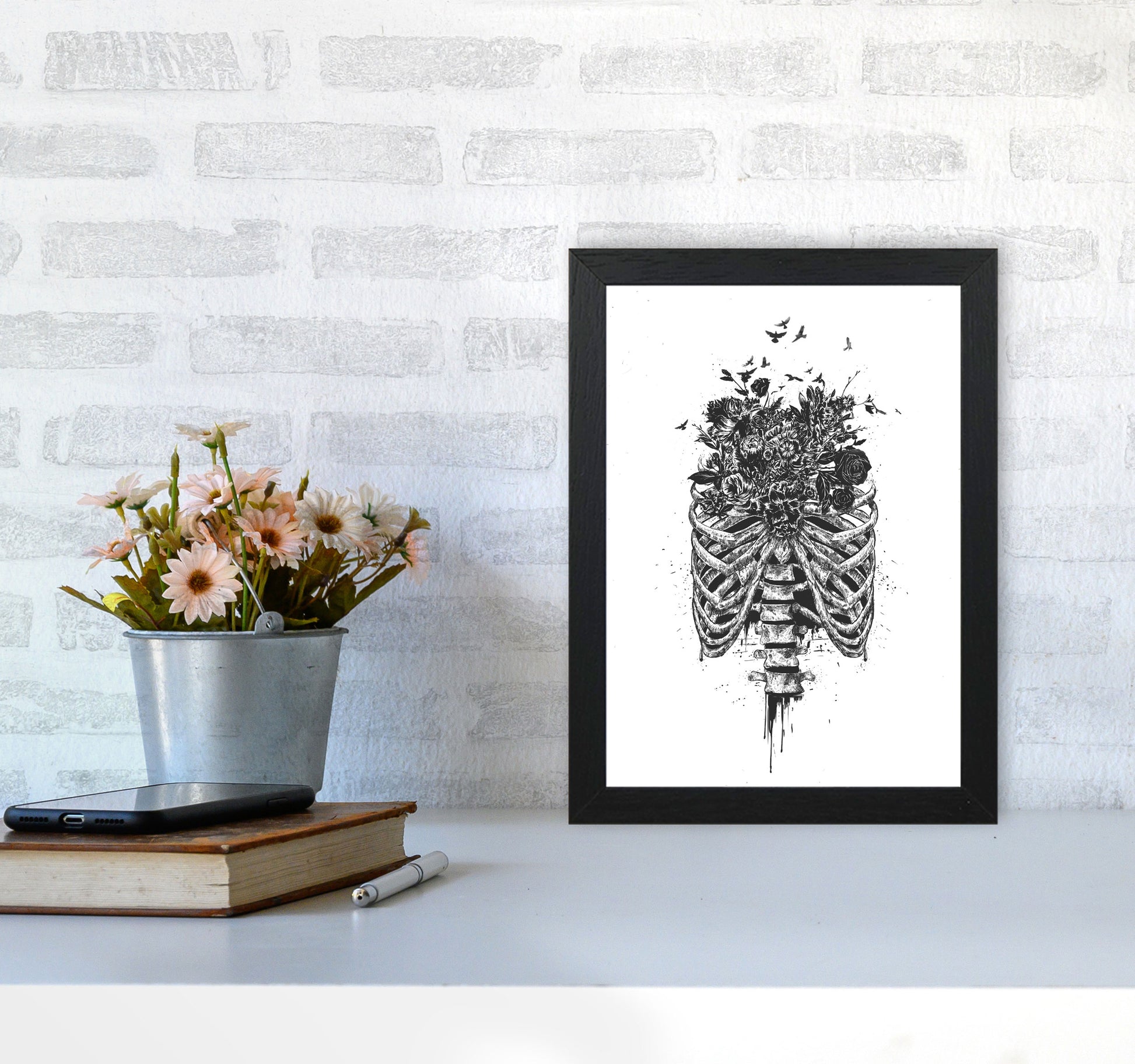 New Life Gothic Art Print by Balaz Solti A4 White Frame
