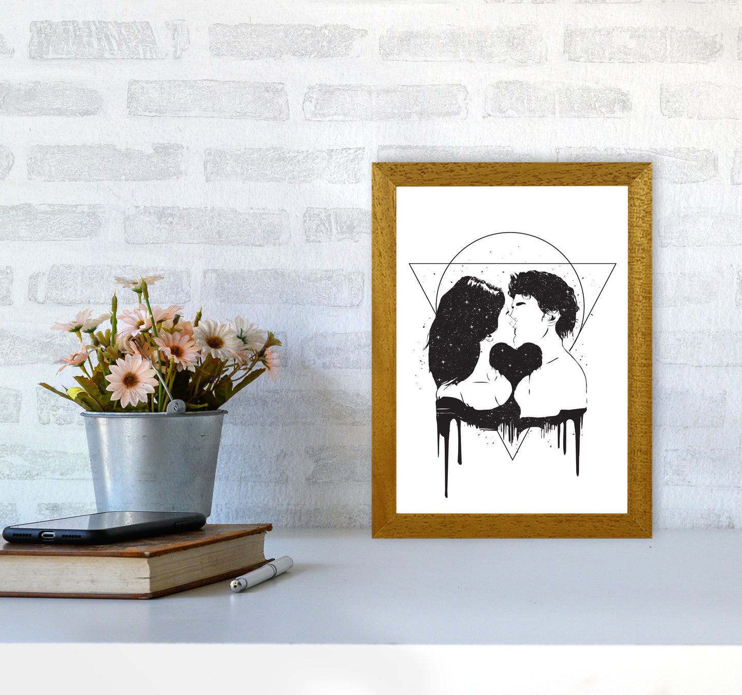 Cosmic Love B&W Art Print by Balaz Solti A4 Print Only