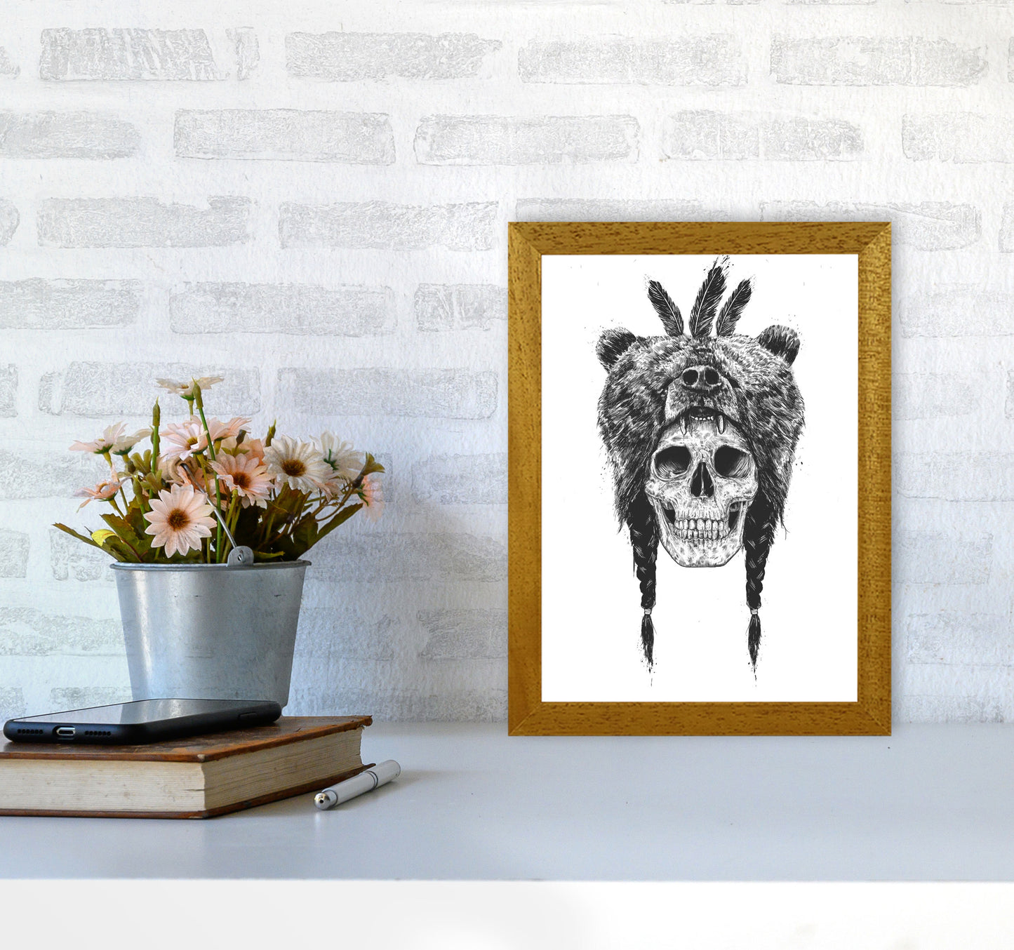 Dead Shaman B&W Gothic Art Print by Balaz Solti A4 Print Only