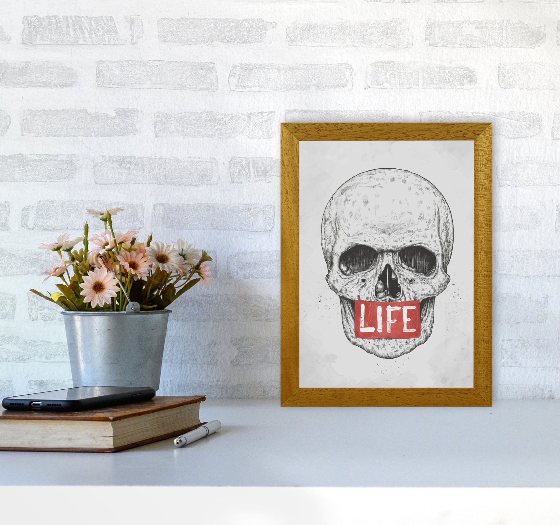 Skull Life Art Print by Balaz Solti A4 Print Only