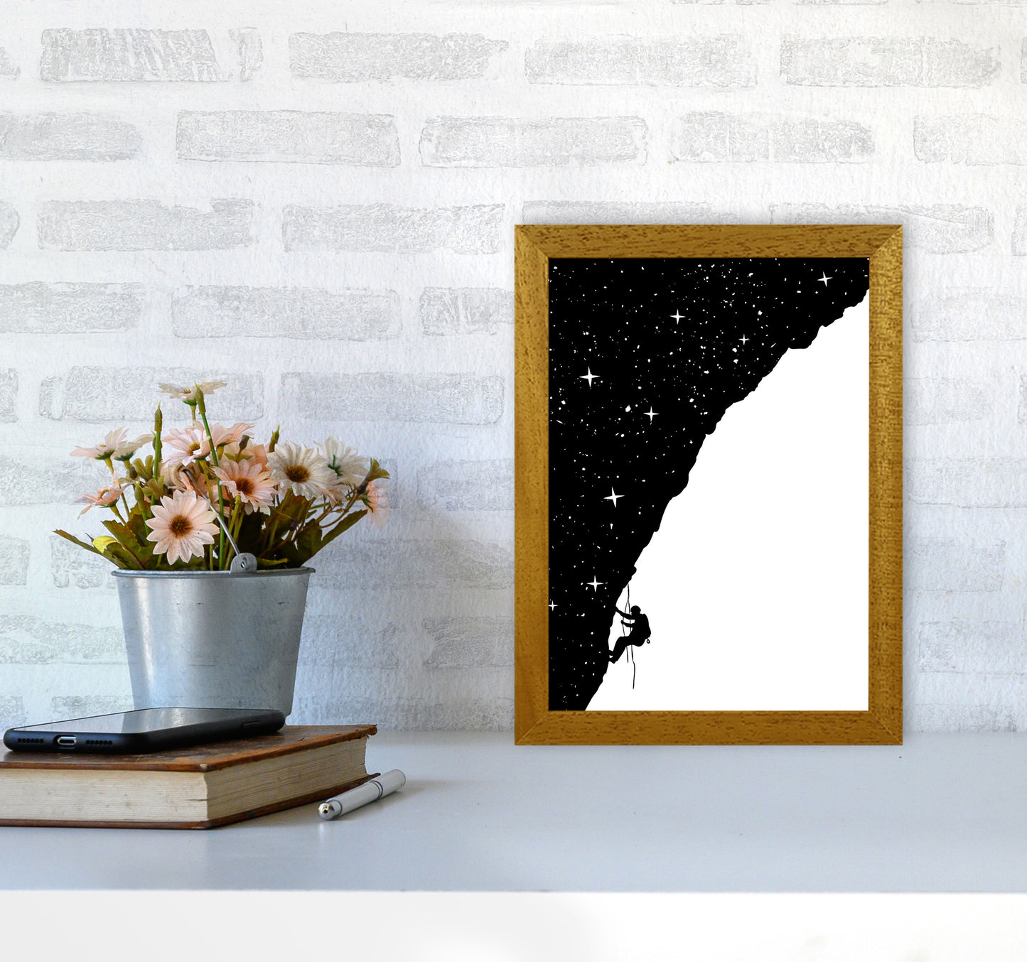 Night Climber B&W Art Print by Balaz Solti A4 Print Only