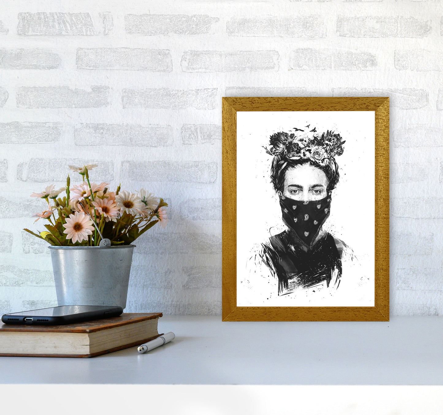 Rebel Girl Art Print by Balaz Solti A4 Print Only