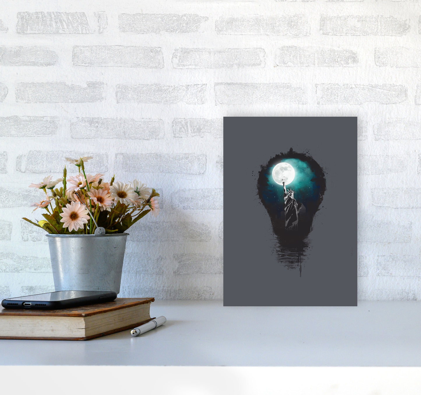 Big City Lights Art Print by Balaz Solti A4 Black Frame