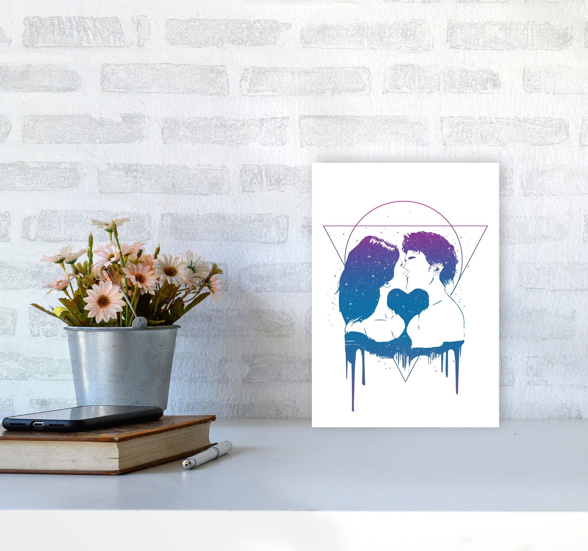 Cosmic Love Art Print by Balaz Solti A4 Black Frame