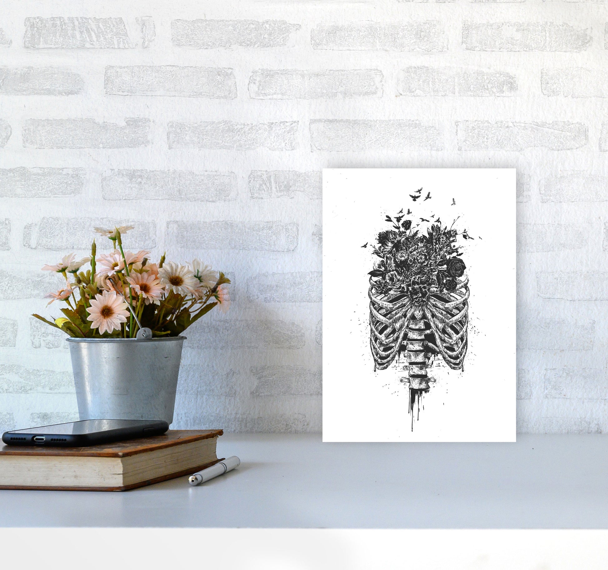 New Life Gothic Art Print by Balaz Solti A4 Black Frame