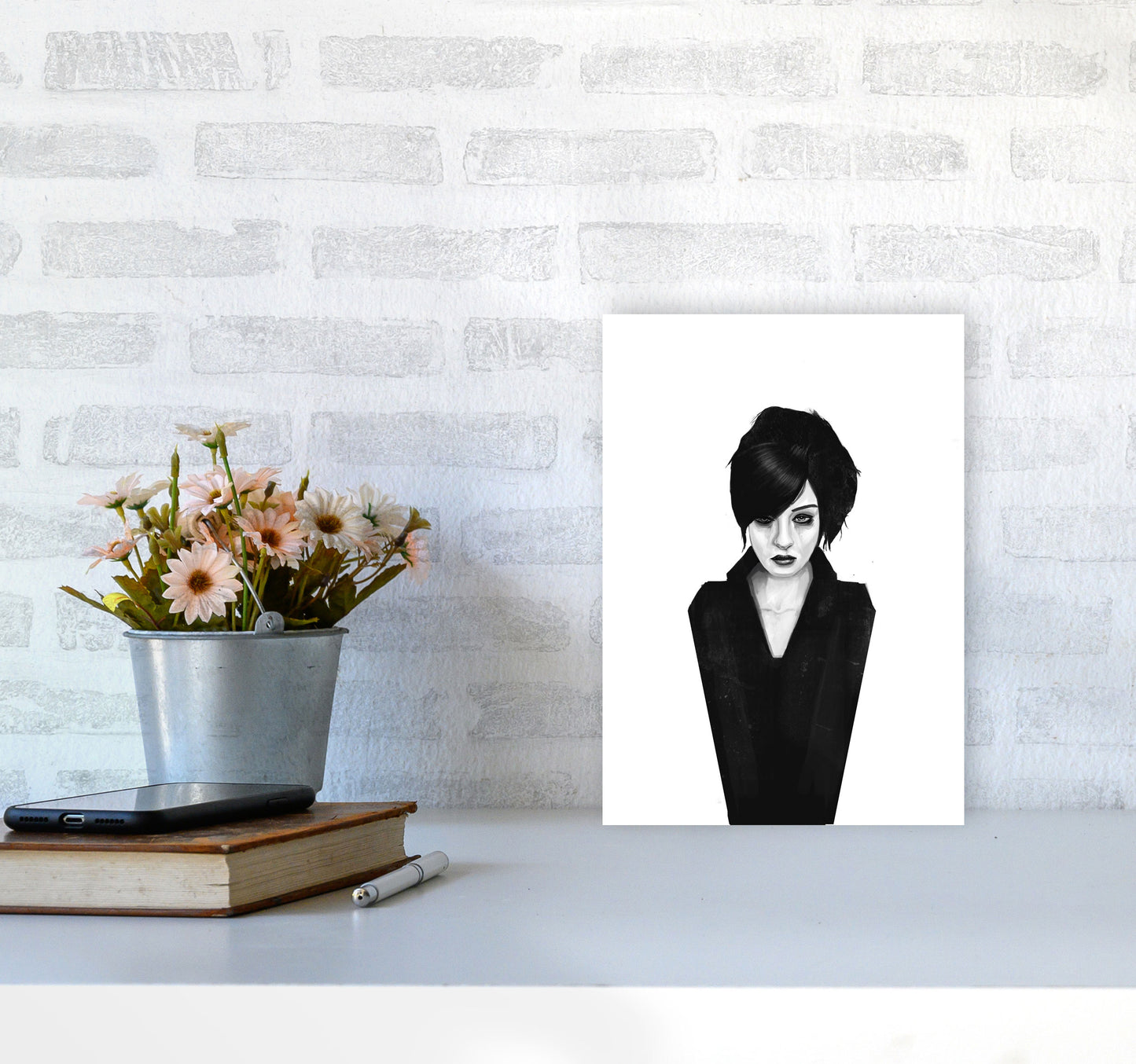 The Widow Art Print by Balaz Solti A4 Black Frame