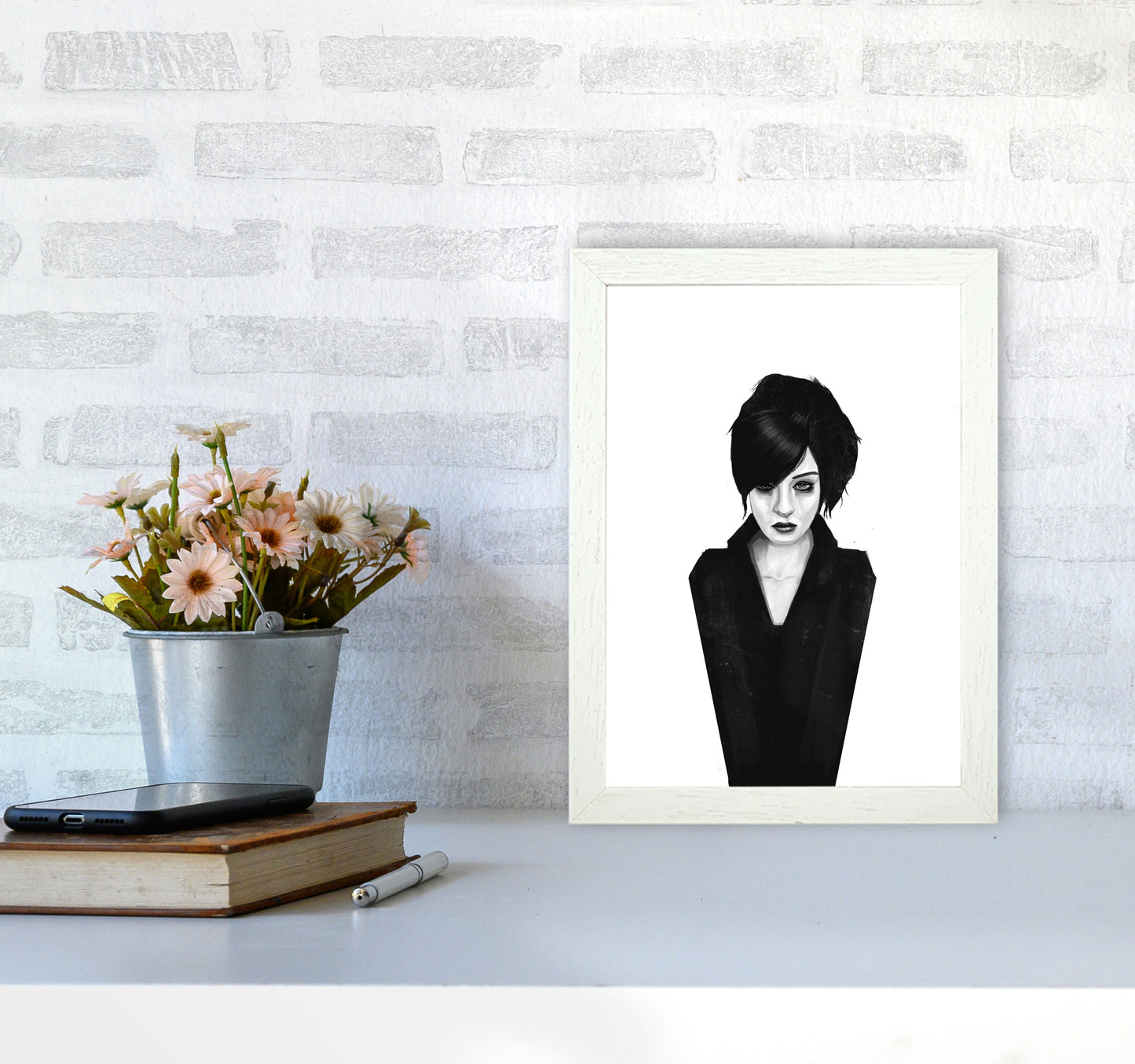 The Widow Art Print by Balaz Solti A4 Oak Frame