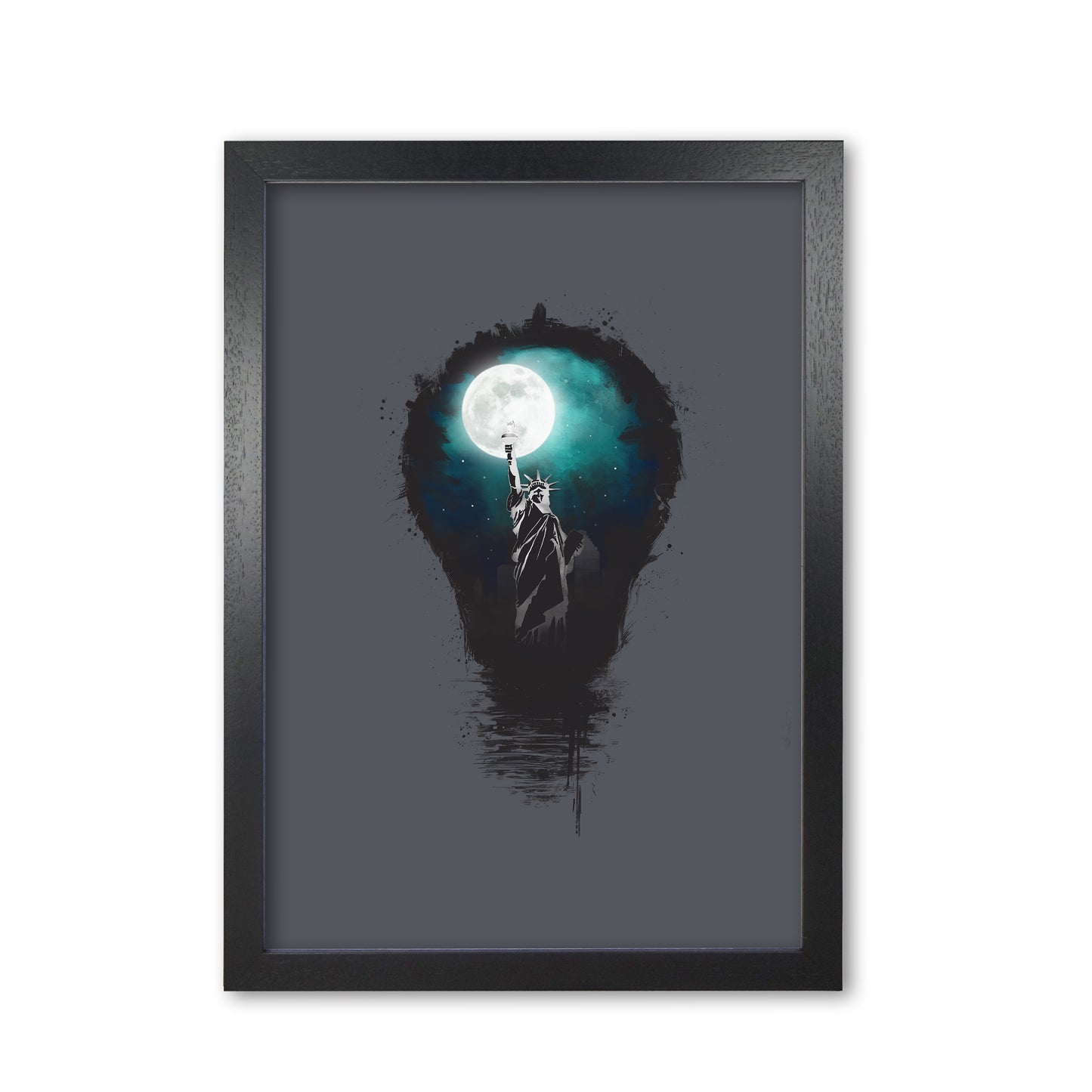 Big City Lights Art Print by Balaz Solti Black Grain