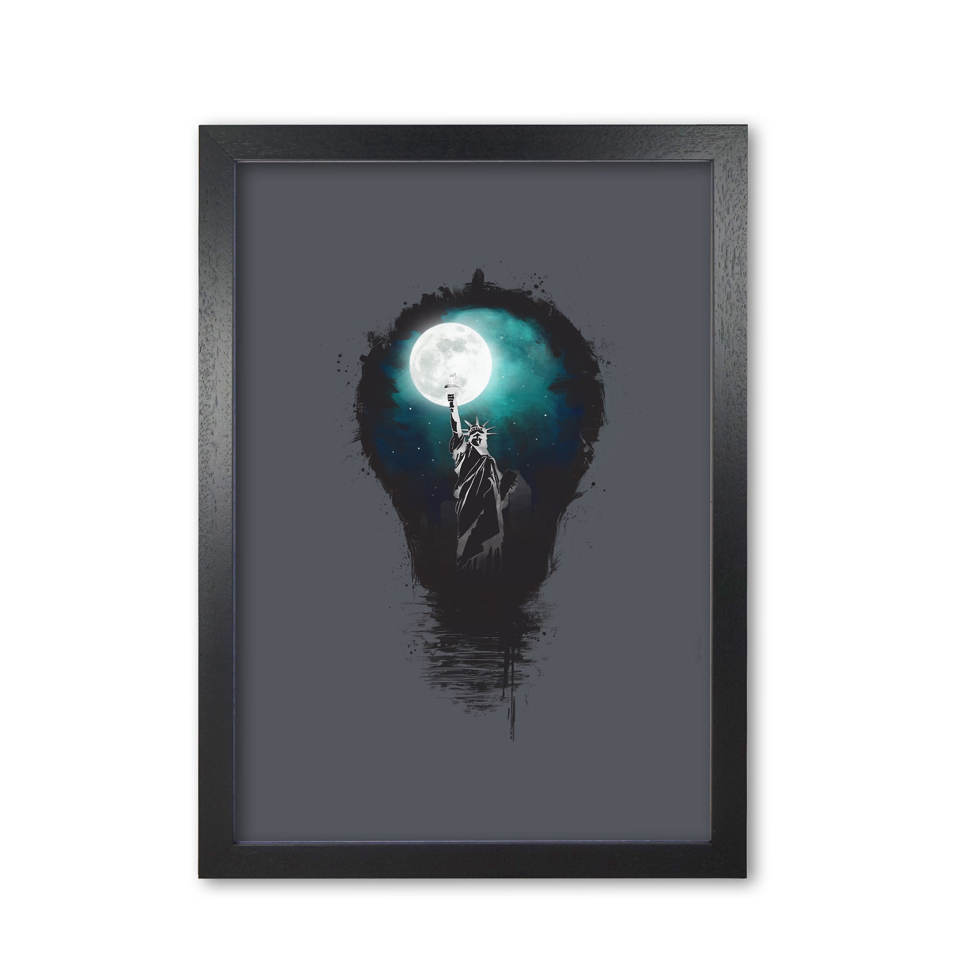 Big City Lights Art Print by Balaz Solti Black Grain