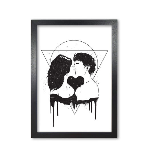 Cosmic Love B&W Art Print by Balaz Solti Black Grain