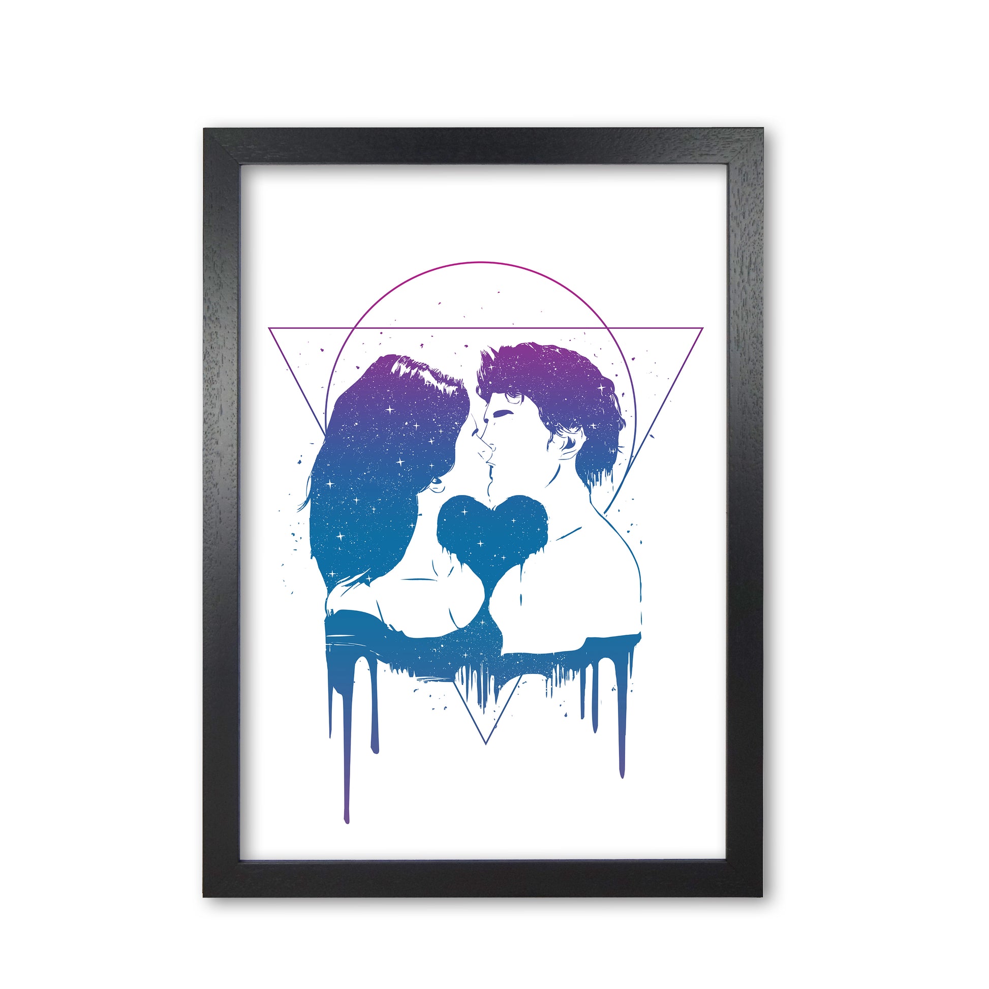 Cosmic Love Art Print by Balaz Solti Black Grain