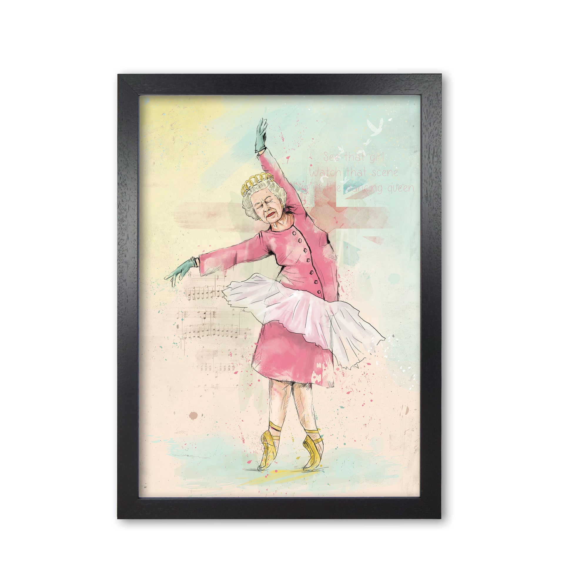 Dancing Queen Art Print by Balaz Solti Black Grain