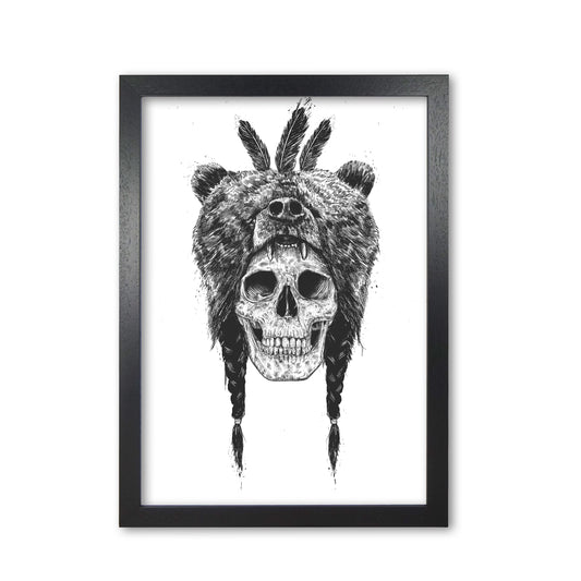 Dead Shaman B&W Gothic Art Print by Balaz Solti Black Grain
