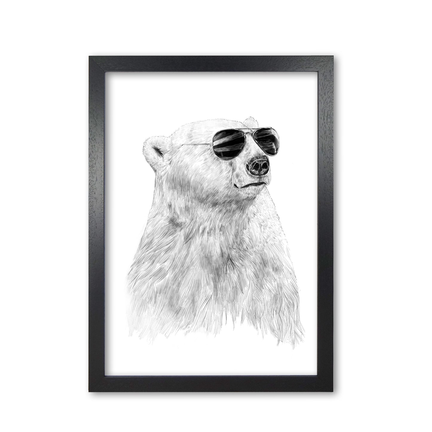Don't Let The Sun Go Down Bear Animal Art Print by Balaz Solti Black Grain