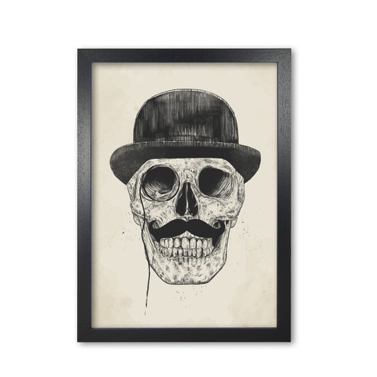 Gentlemen Never Die Skull Art Print by Balaz Solti Black Grain