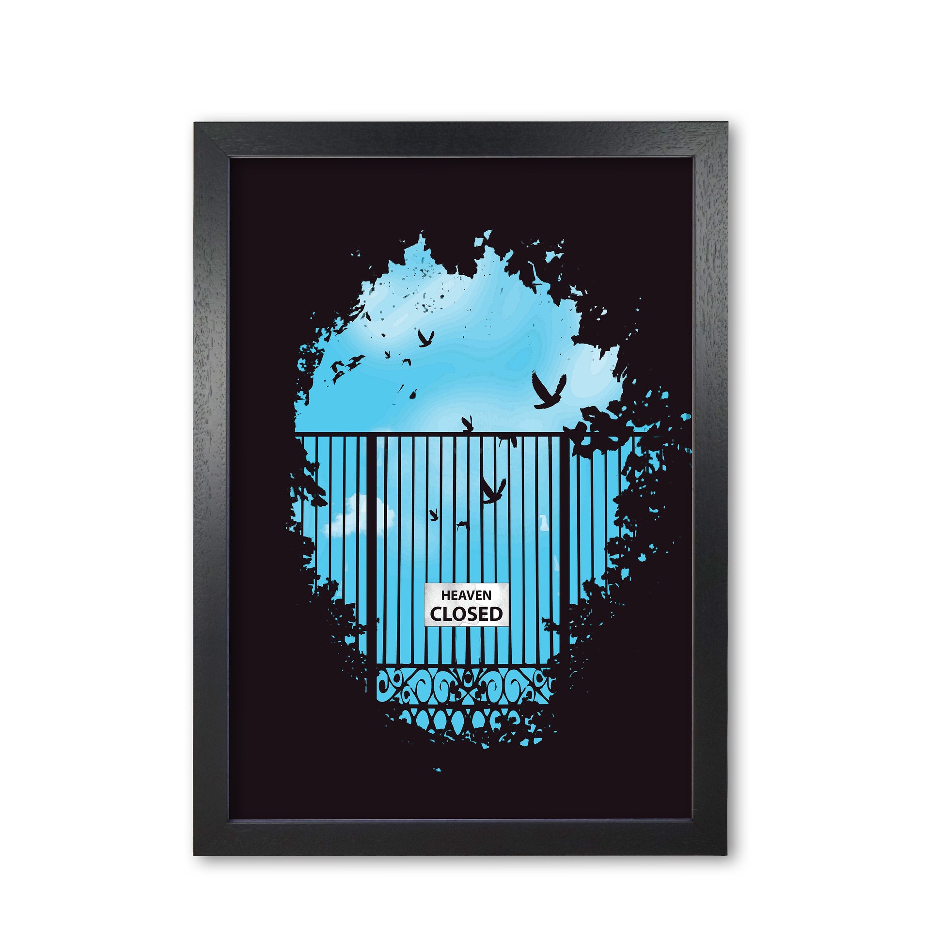 Heavens Door Art Print by Balaz Solti Black Grain