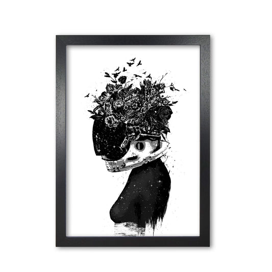 Hybrid Girl Art Print by Balaz Solti Black Grain