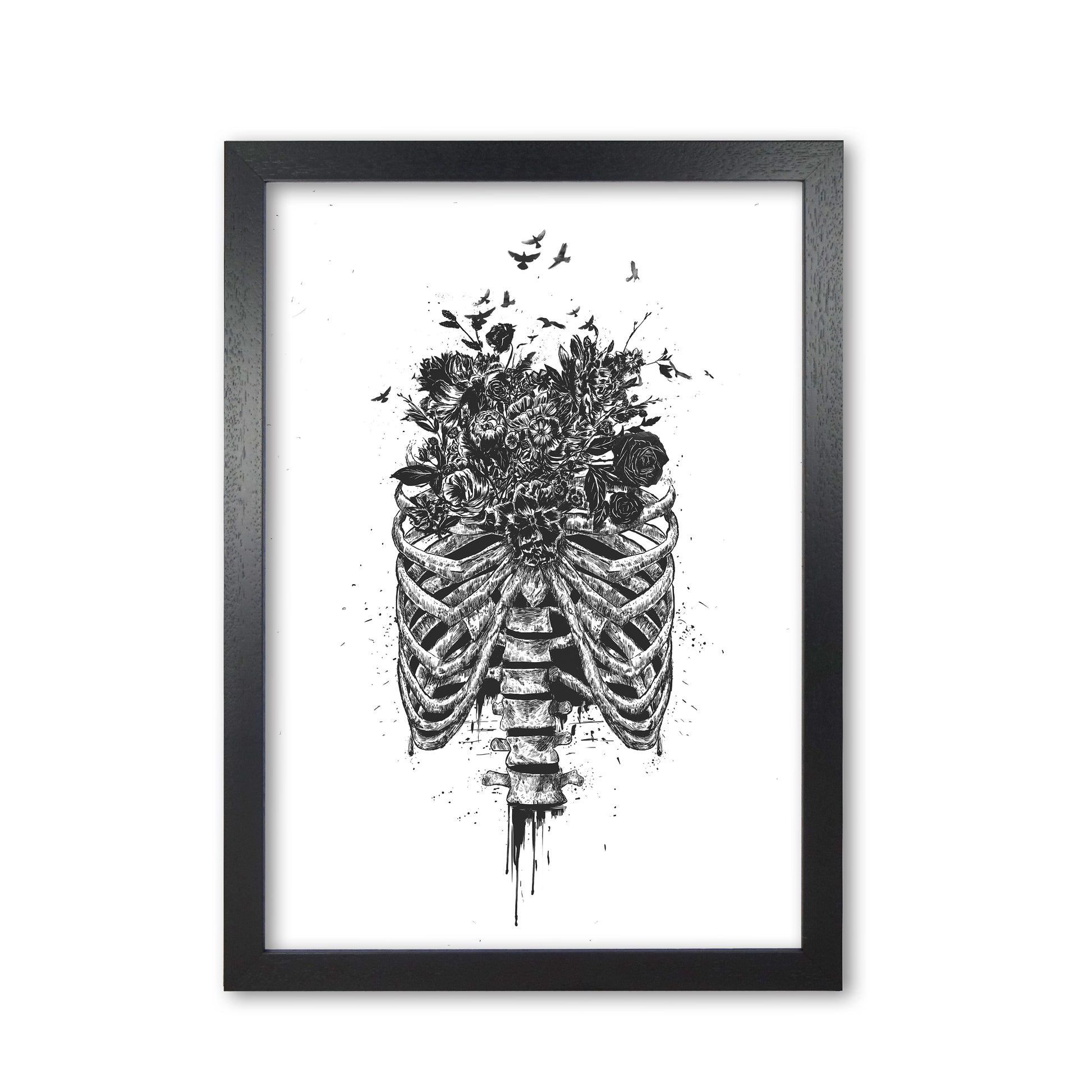 New Life Gothic Art Print by Balaz Solti Black Grain