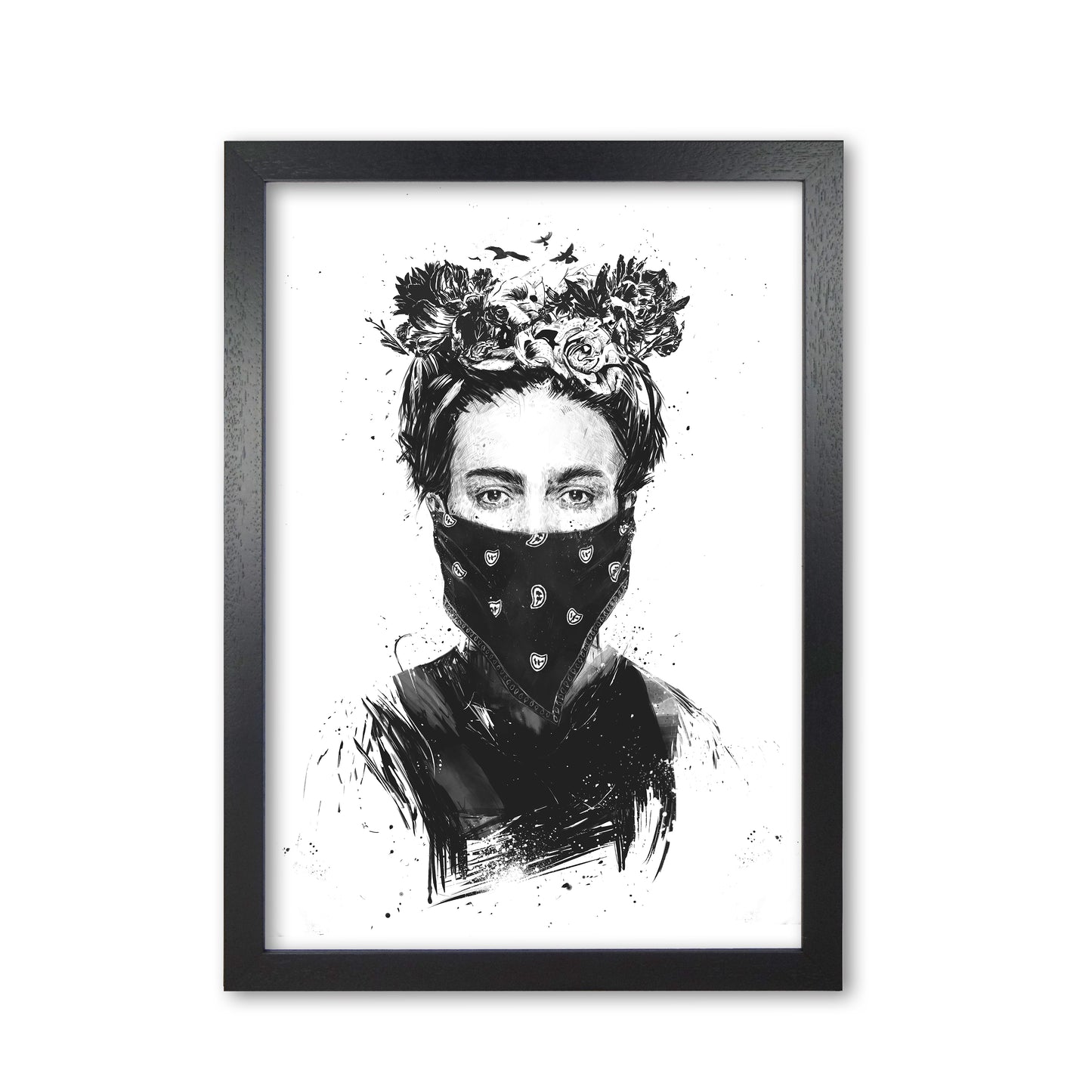 Rebel Girl Art Print by Balaz Solti Black Grain