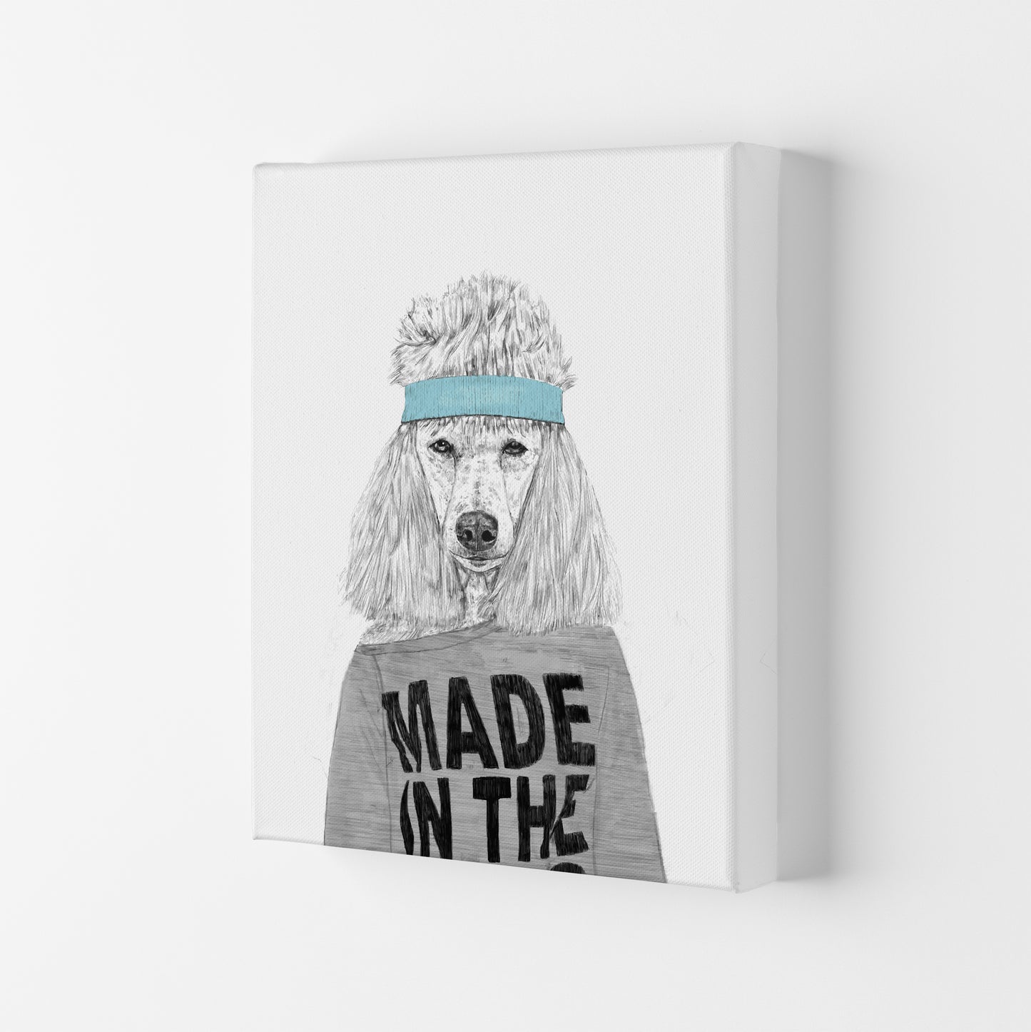 80's Bitch Dog Animal Modern Art Print by Balaz Solti Canvas
