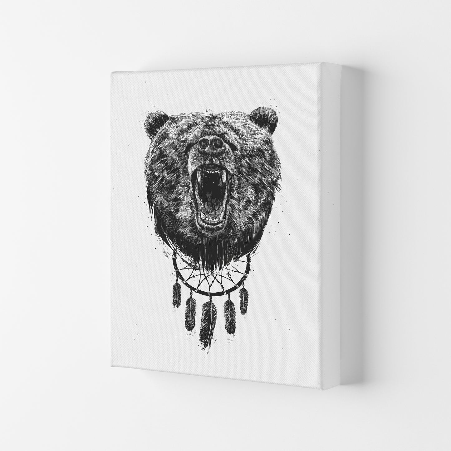 Don't Wake The Bear Animal Art Print by Balaz Solti Canvas